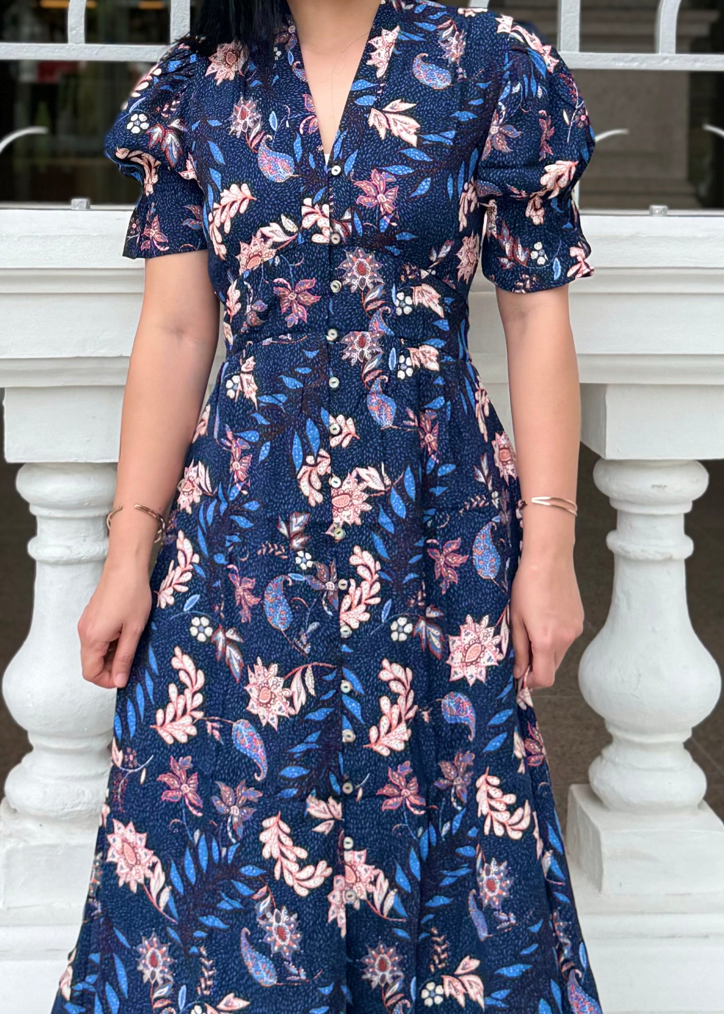 Calla Dress | Navy Floral