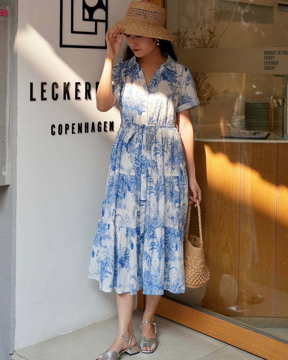 Whitney Shirt Dress - Blue Romance