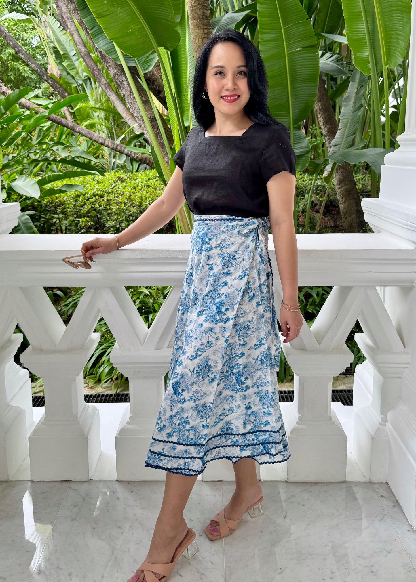 Mara Wrap Skirt | City Blue