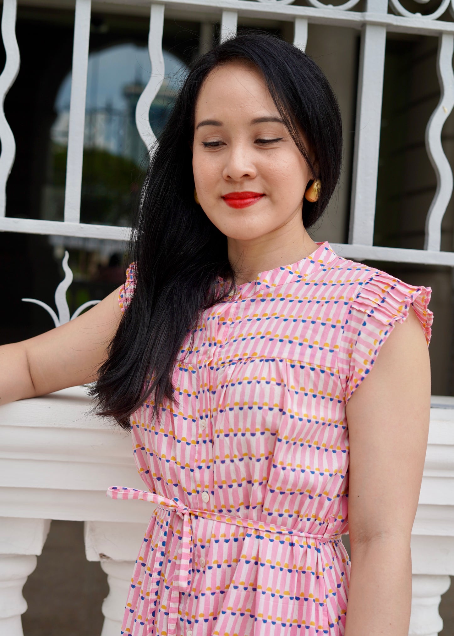 Felice Frill Sleeve Dress | Pink Meadows