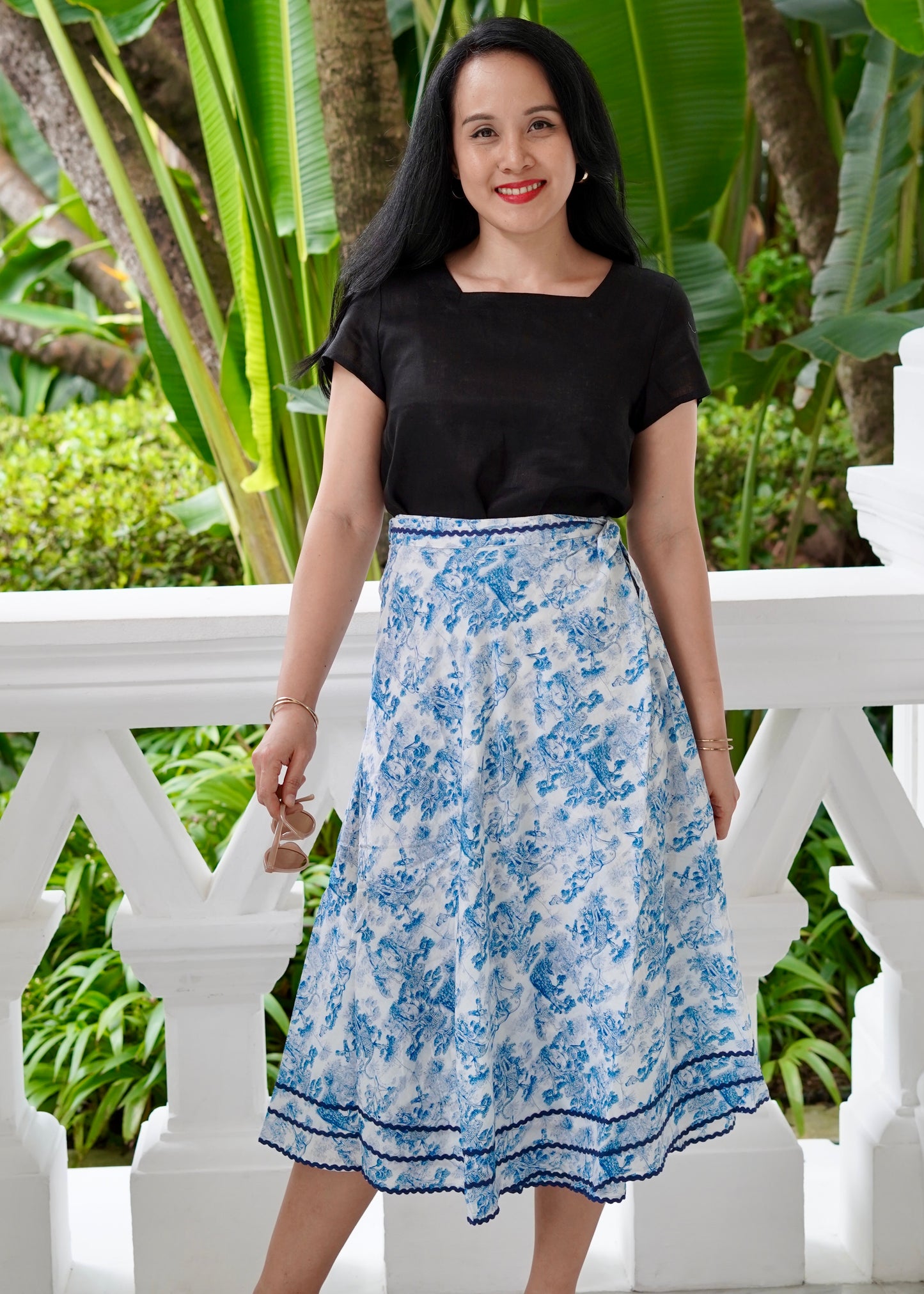 Mara Wrap Skirt | City Blue
