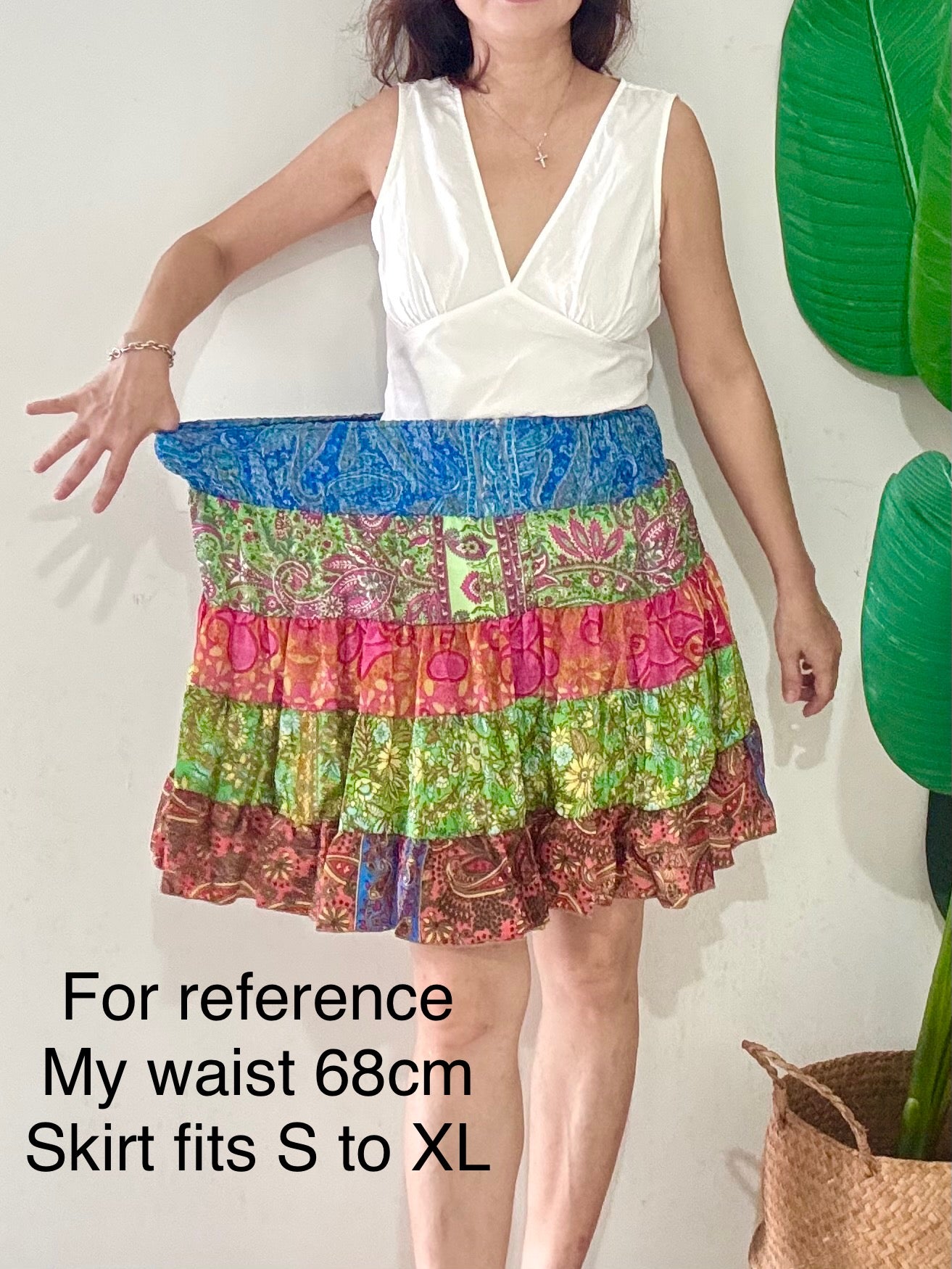 Mini Silky Patchwork Skirt
