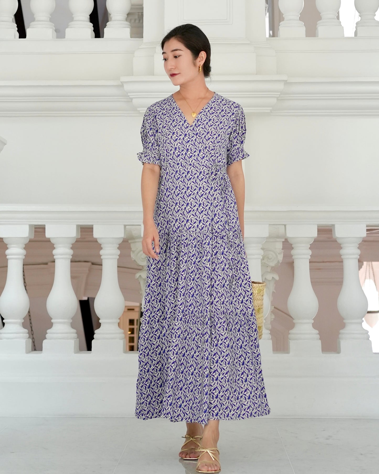 Della Wrap Dress - Dainty Blue