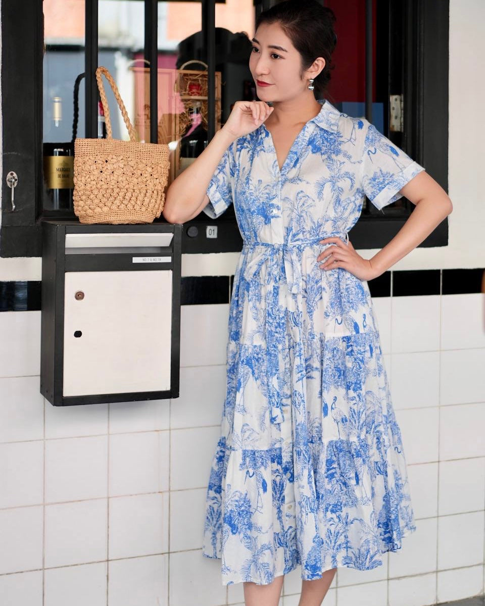 Whitney Shirt Dress - Blue Romance