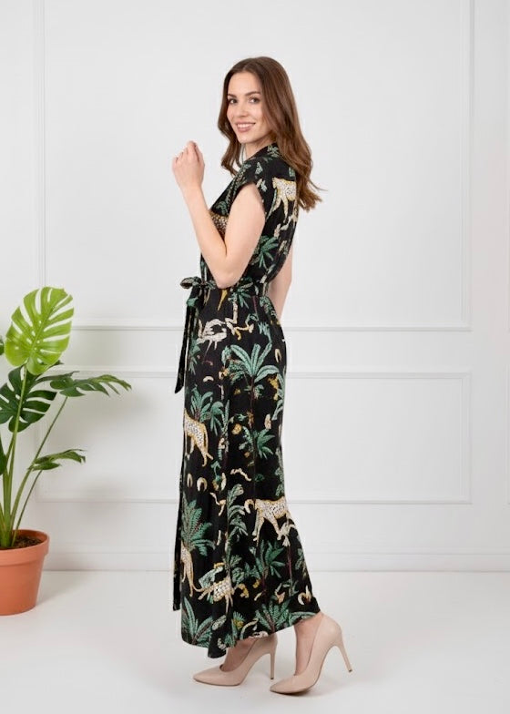 Kiara Cotton Dress | Jungle Black