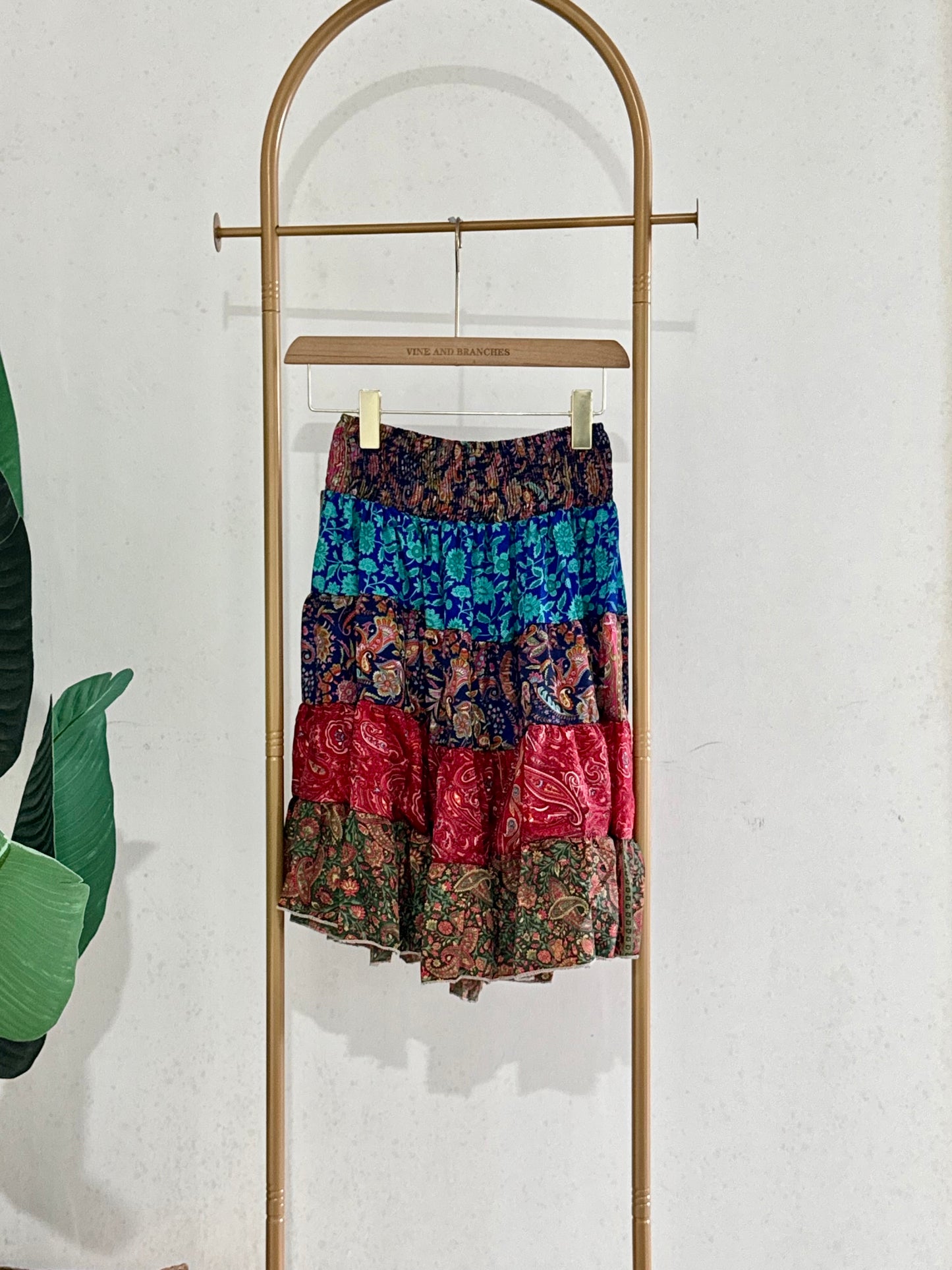 Mini Silky Patchwork Skirt