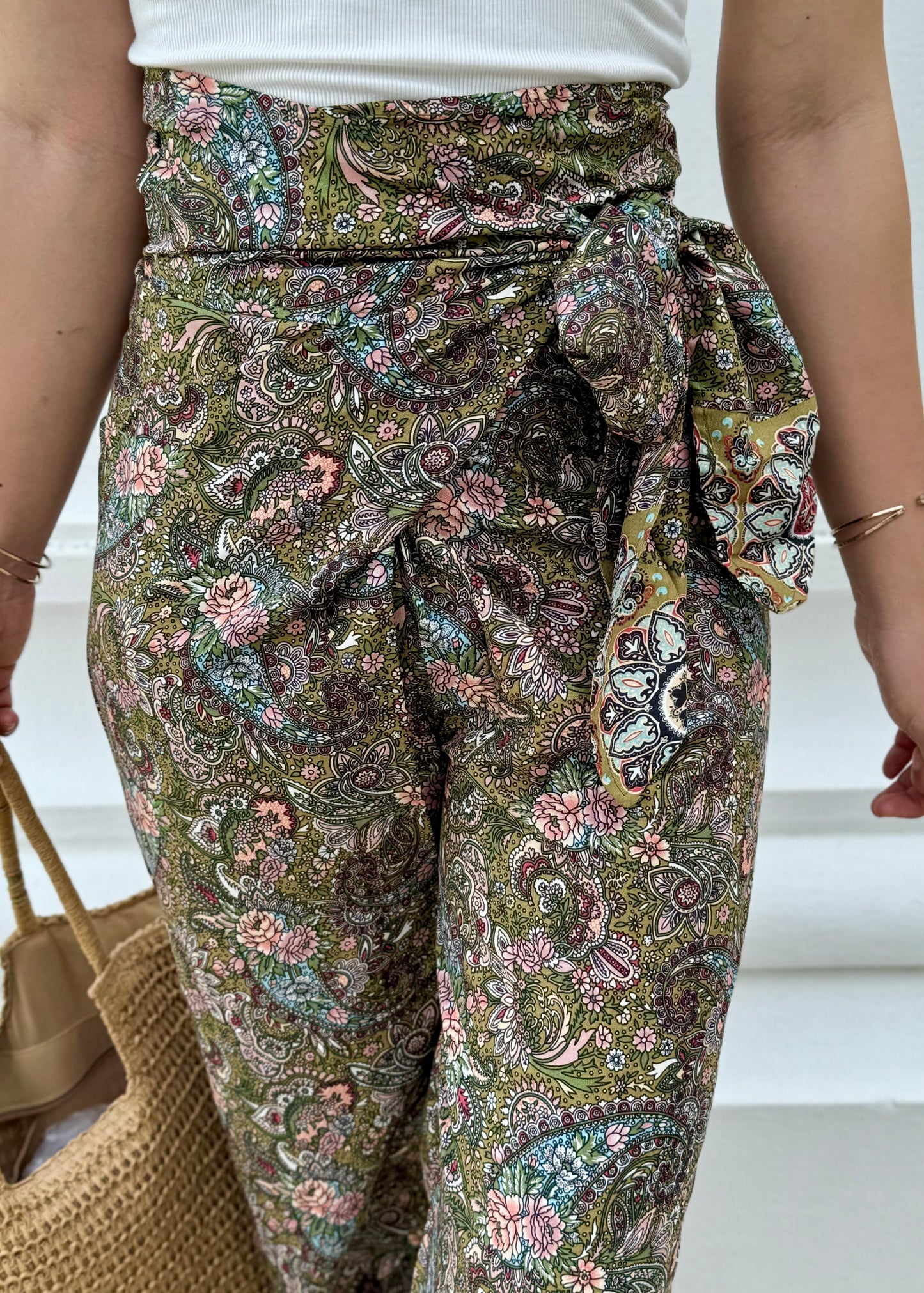 Tania Wrap Pants - Green Boho