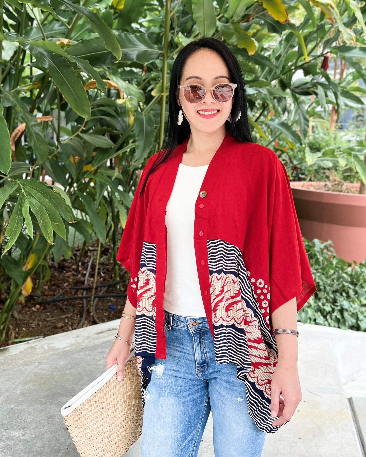 Batik Kimono- Audrey Red Batik