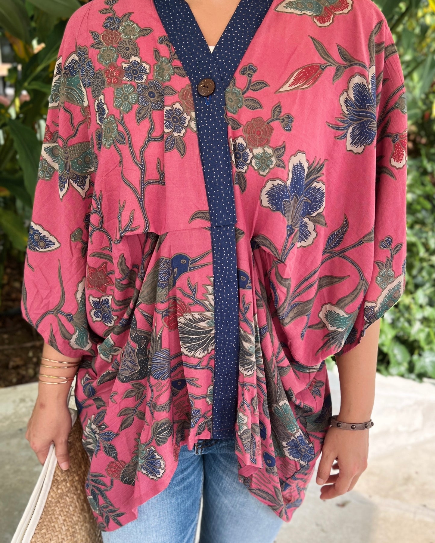 Batik Kimono- Rustic Pink Batik