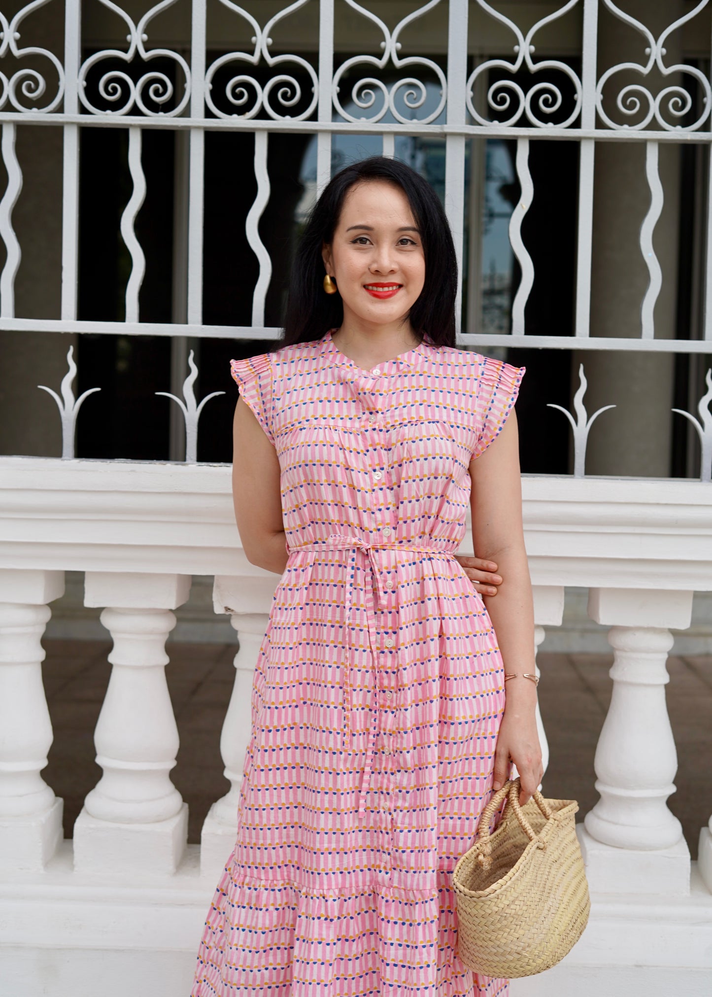 Felice Frill Sleeve Dress | Pink Meadows