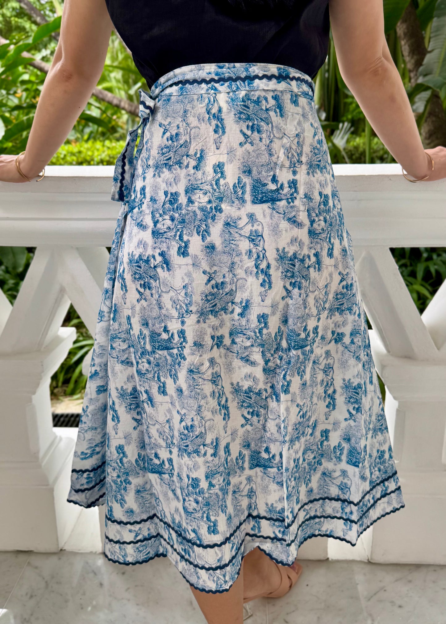Mara Wrap Skirt | City Blue