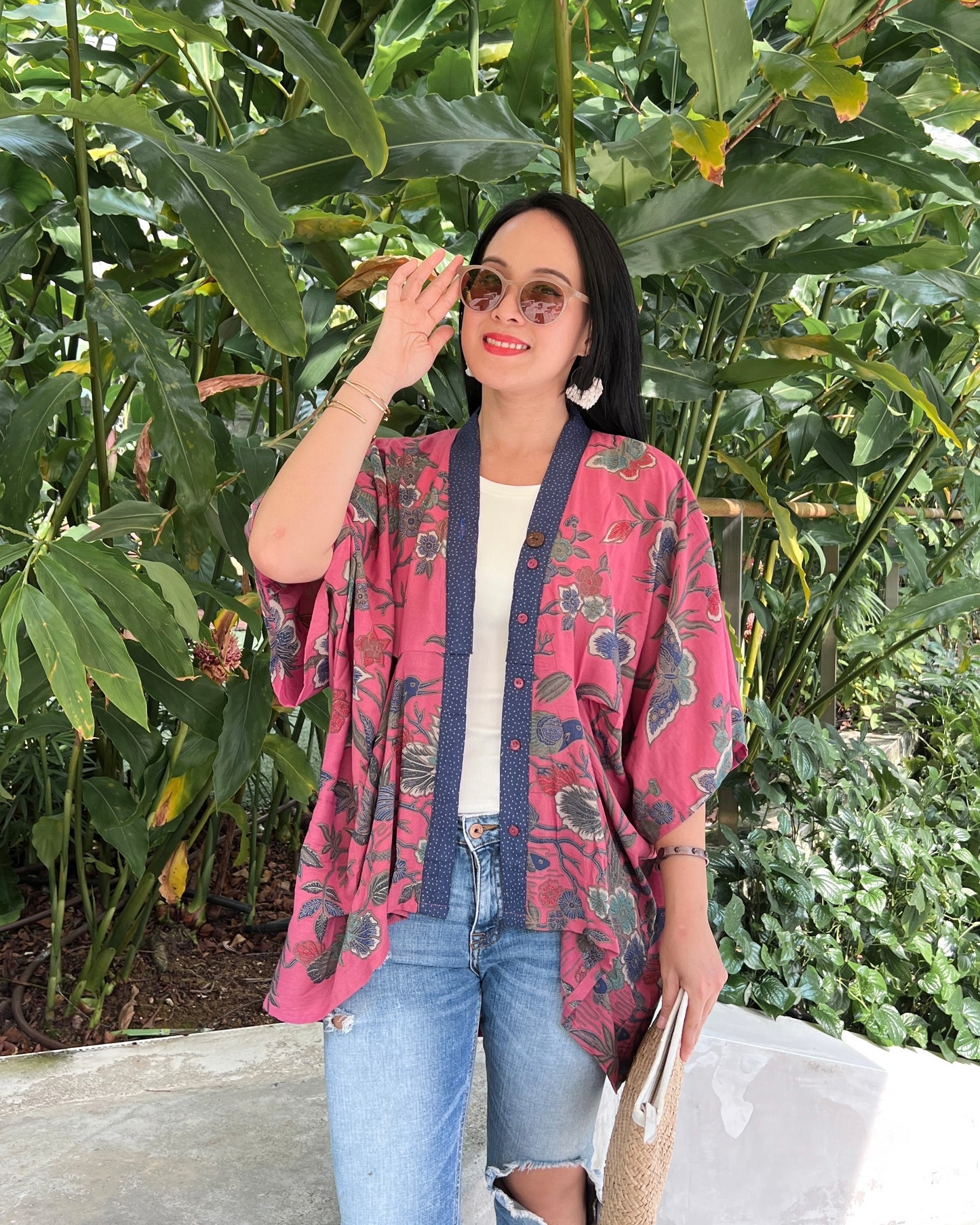 Batik Kimono- Rustic Pink Batik