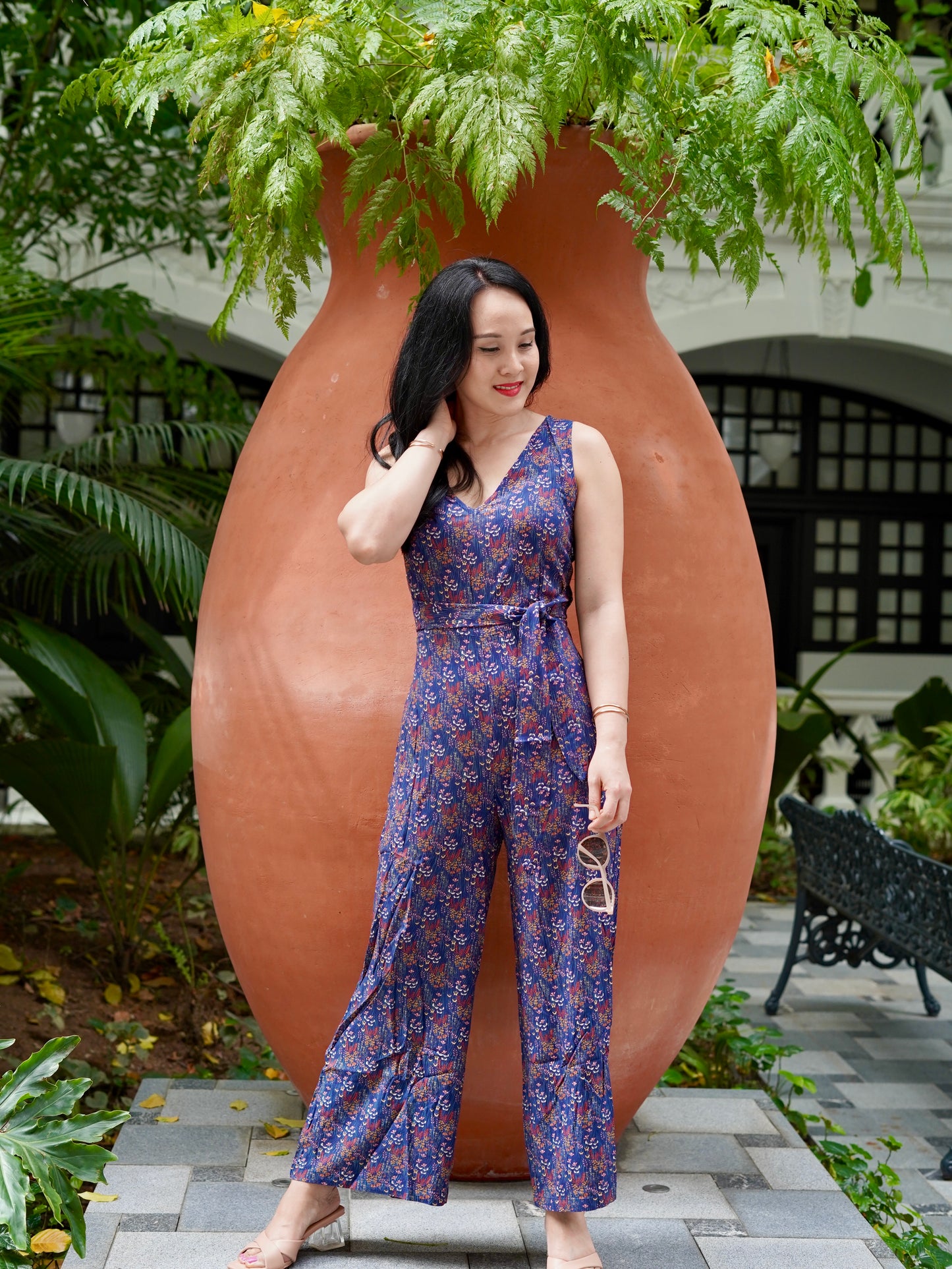 Kali Jumpsuit | Navy Meadows