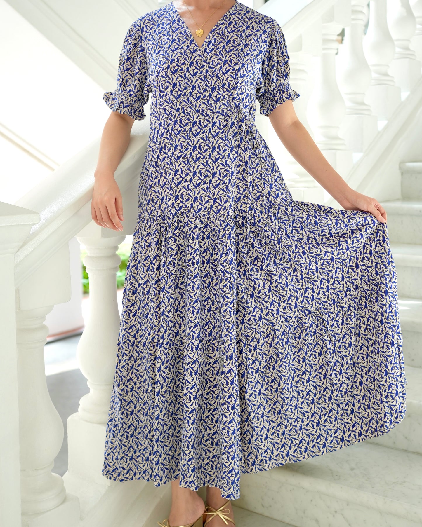 Della Wrap Dress - Dainty Blue