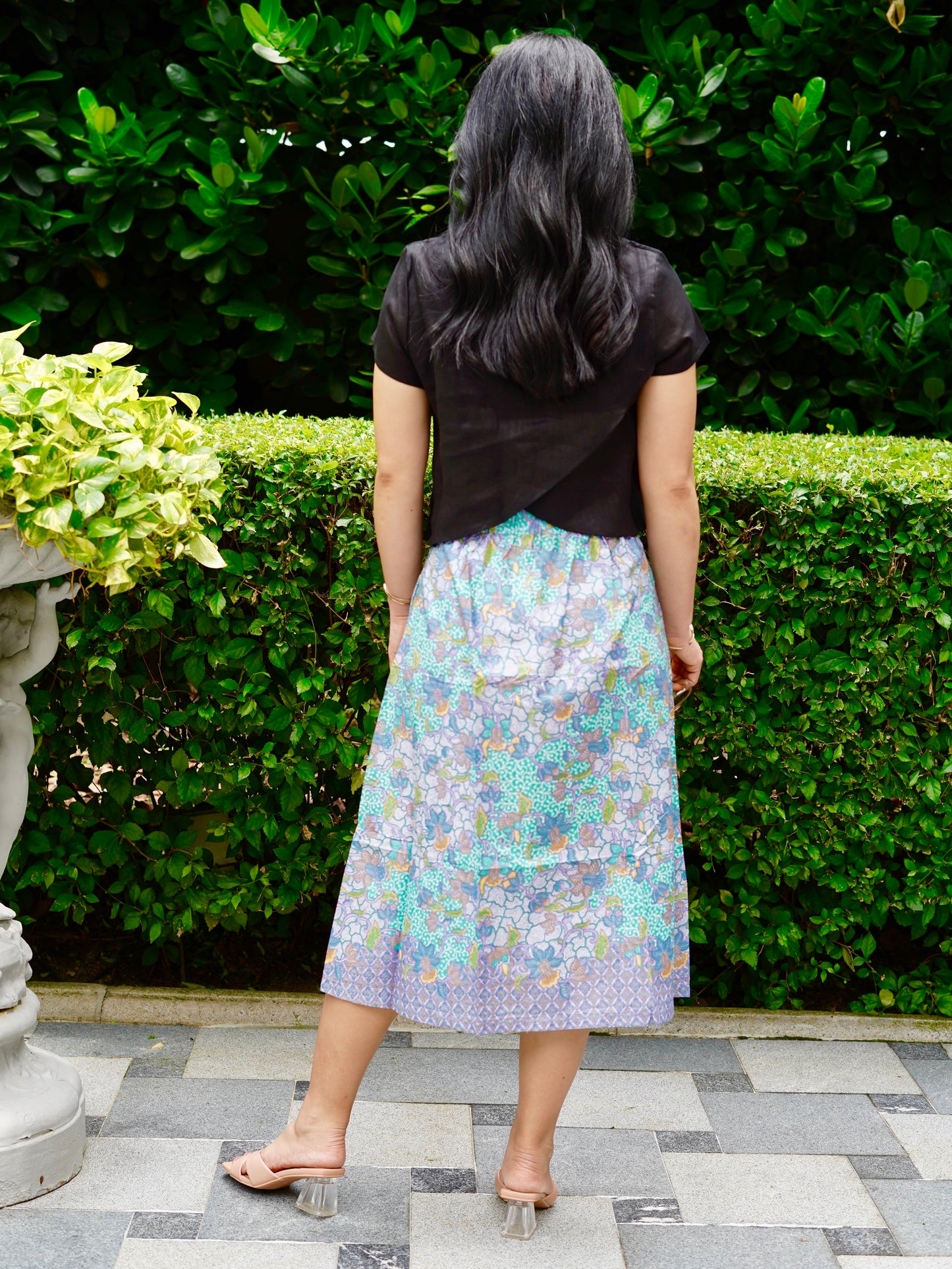 Suzie Batik A-line Skirt - Botanic Green