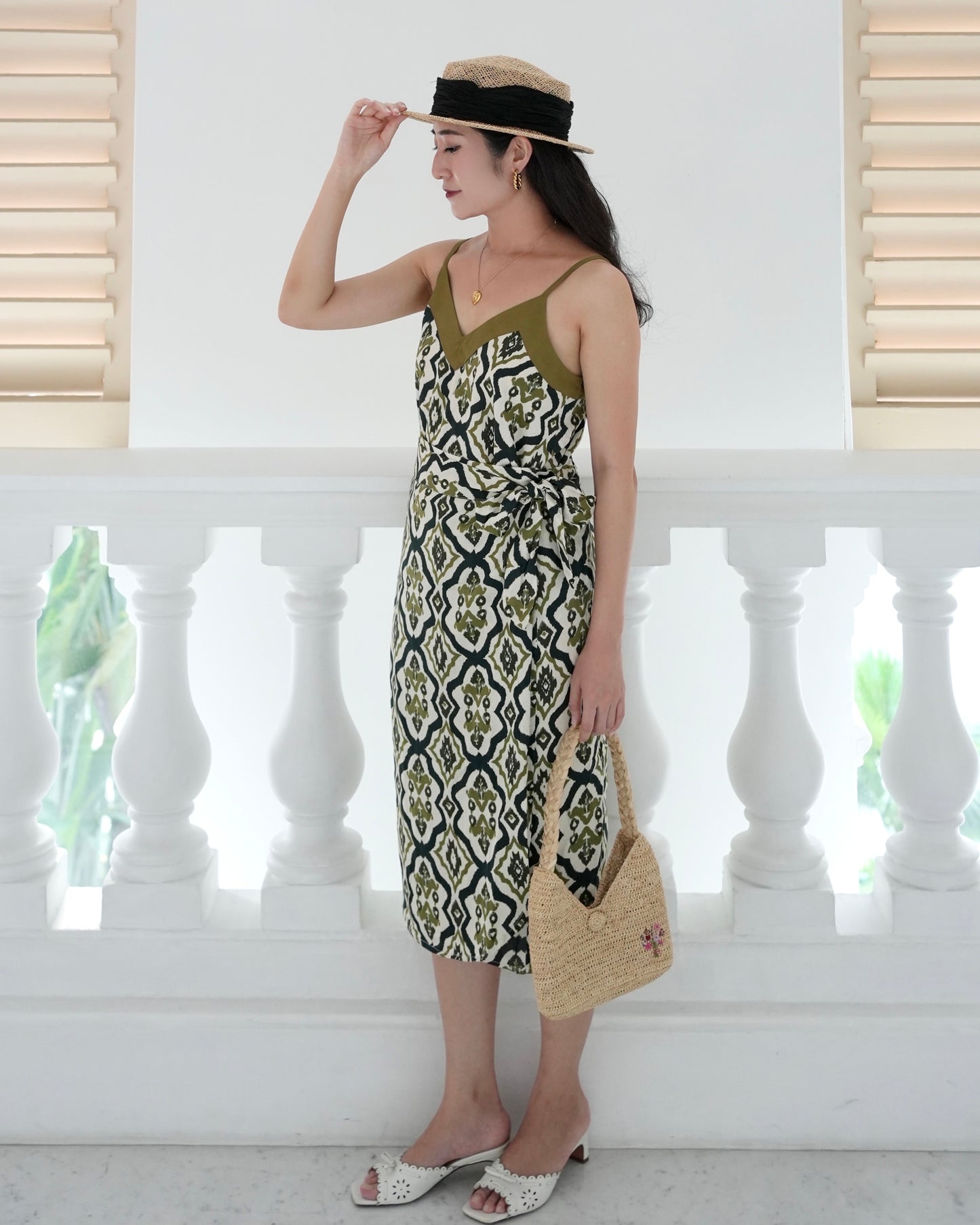Bea Duo-Colour Camisole - Tribal Olive