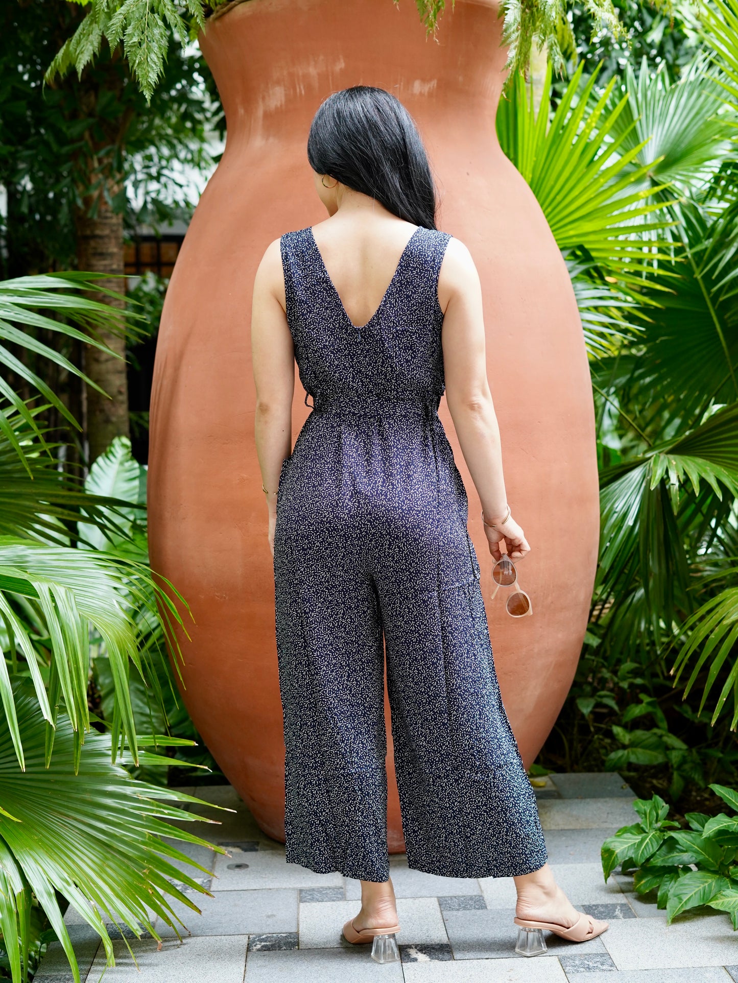 Mia Jumpsuit | Black Speckle