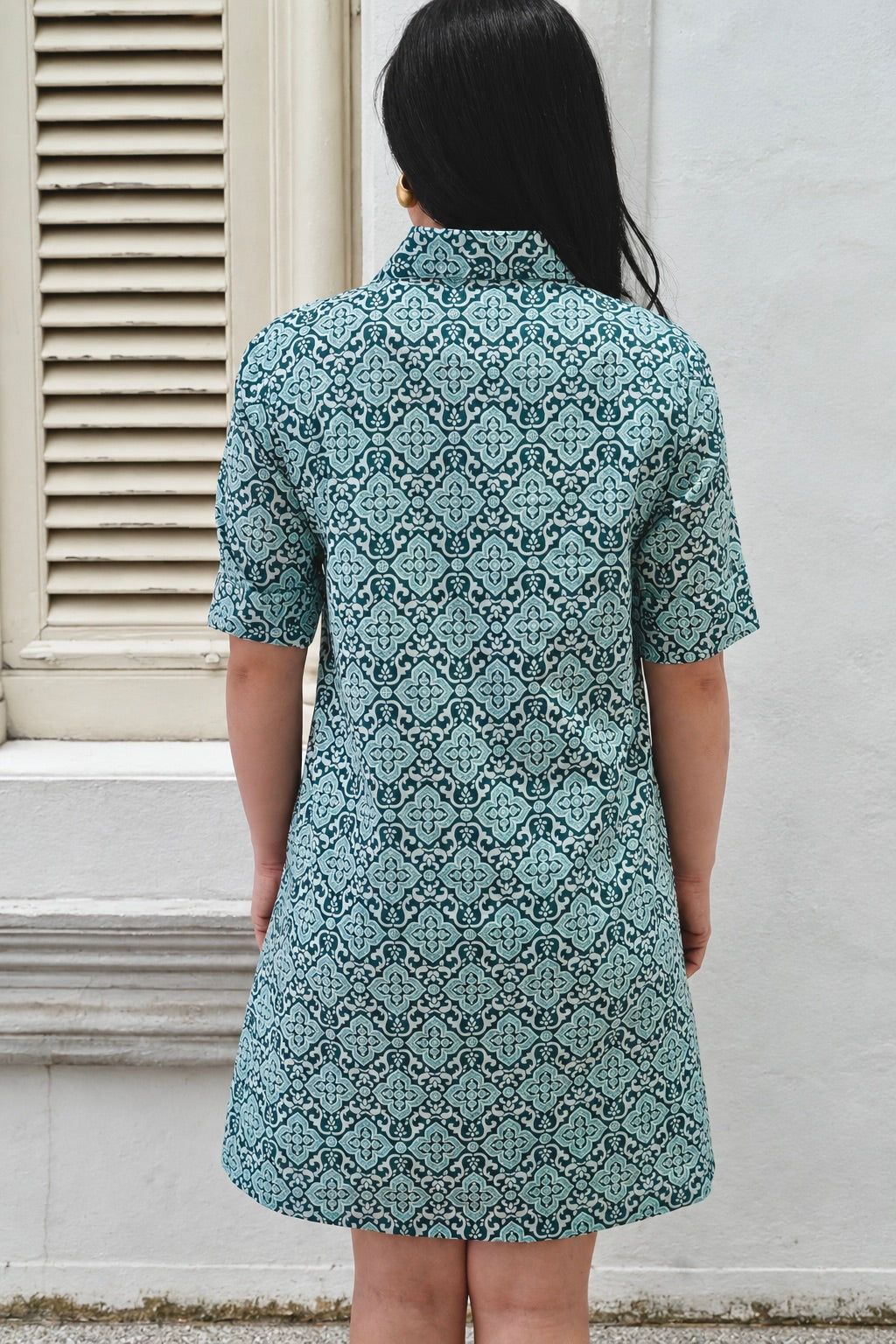 Pippa Short Shirt Dress | Peranakan Green