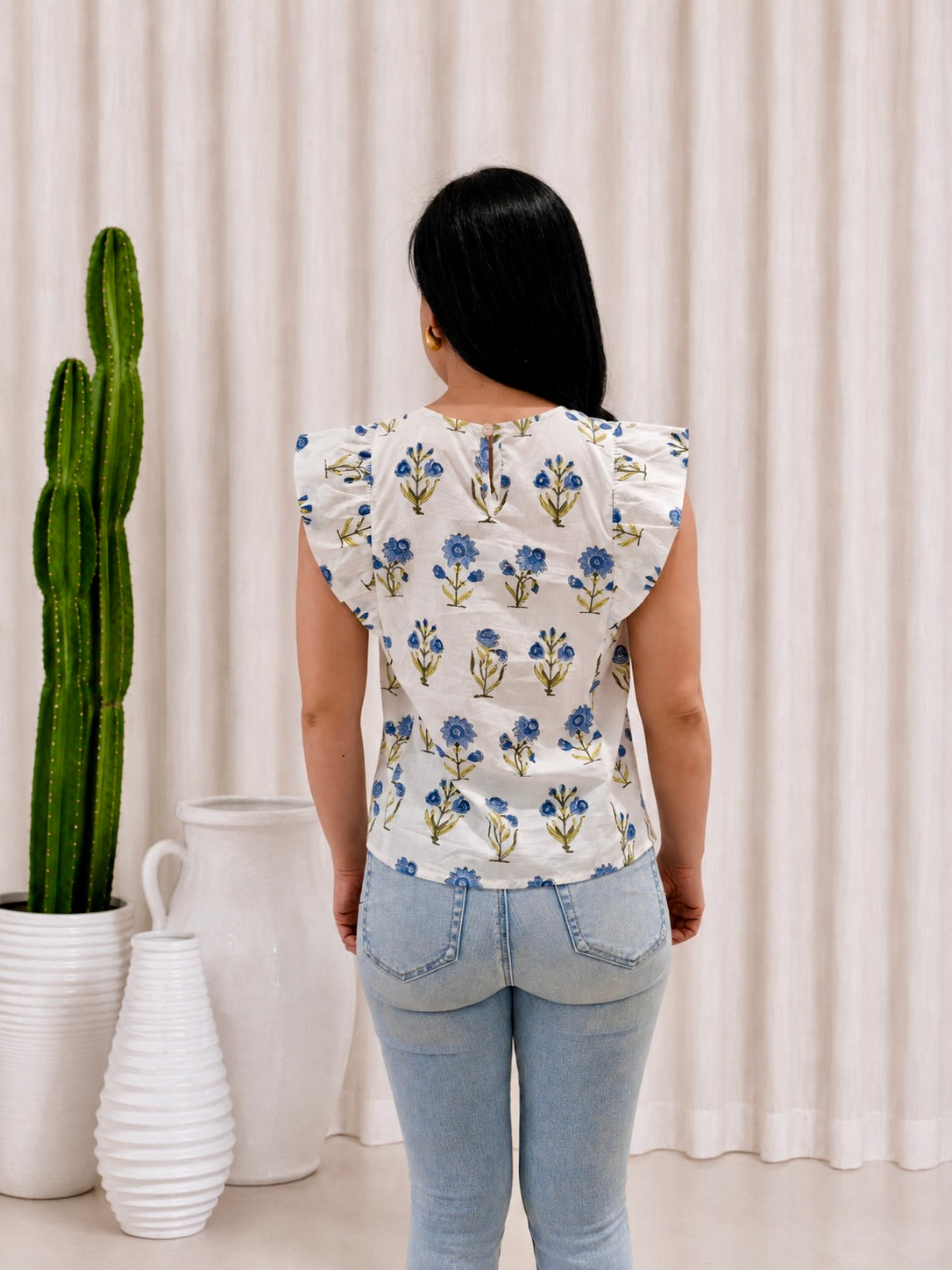 Daisy Pin-Tuck Top | Blue Bliss