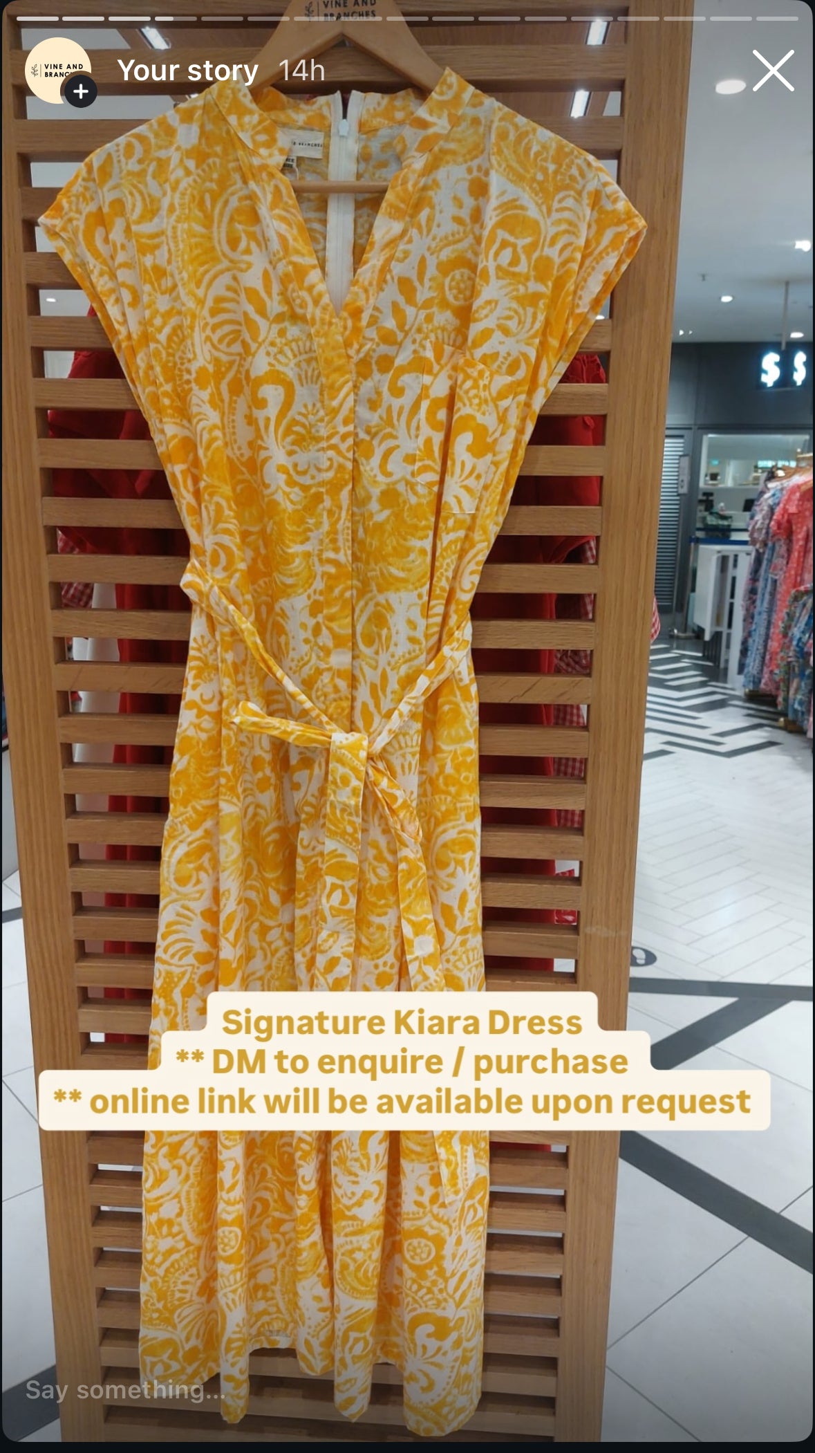 Kiara Cotton Dress | yellow