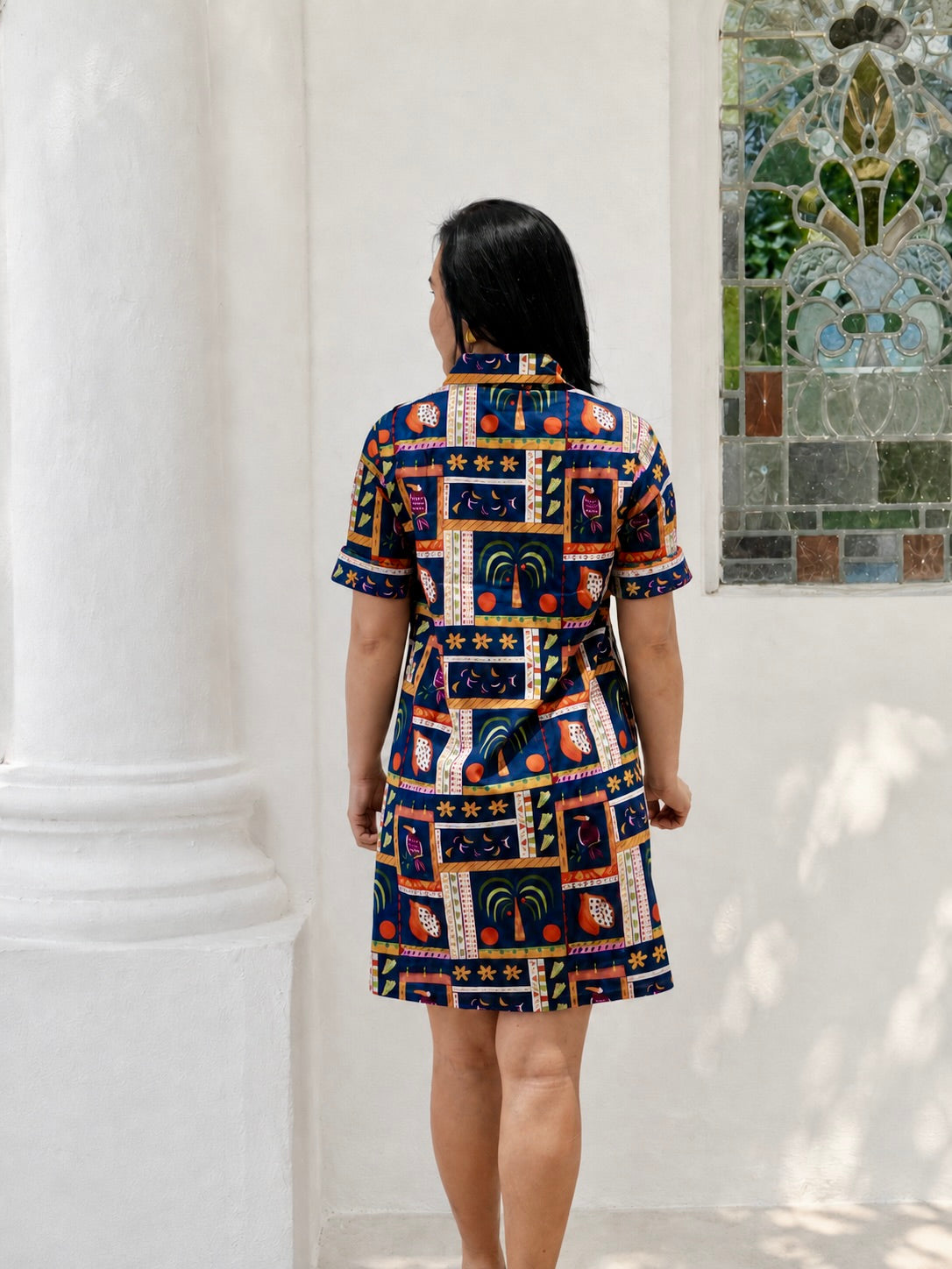 Pippa Short Shirt Dress | Island Navy