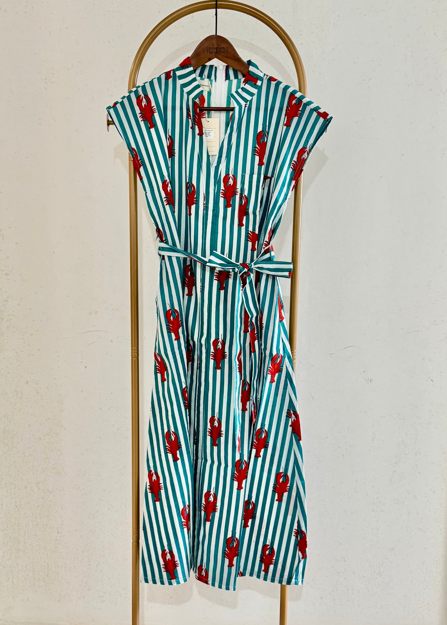 Kiara Cotton Dress | Teal Green Lobster