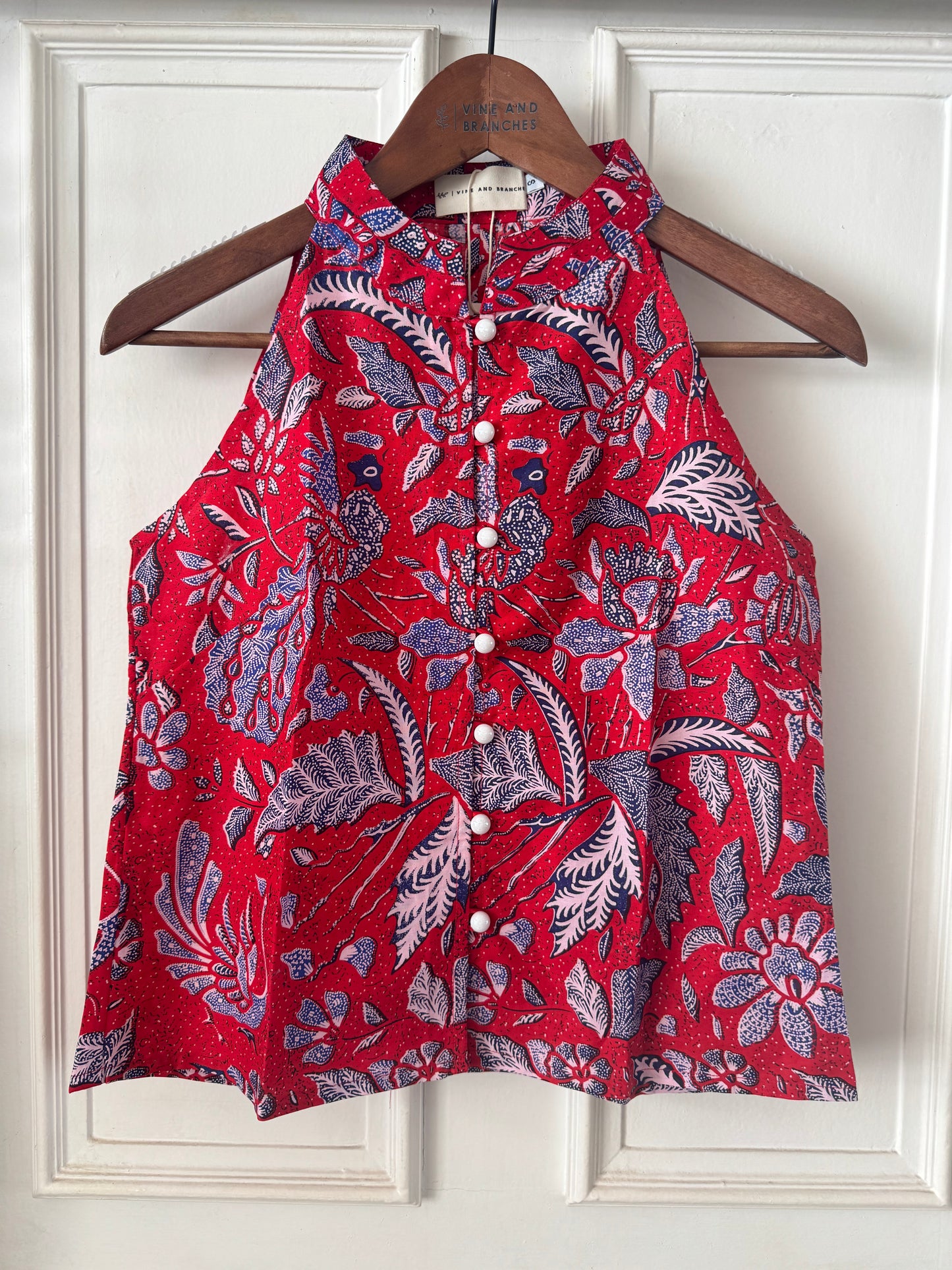 Eka Halter Batik Top | Batikfully Red