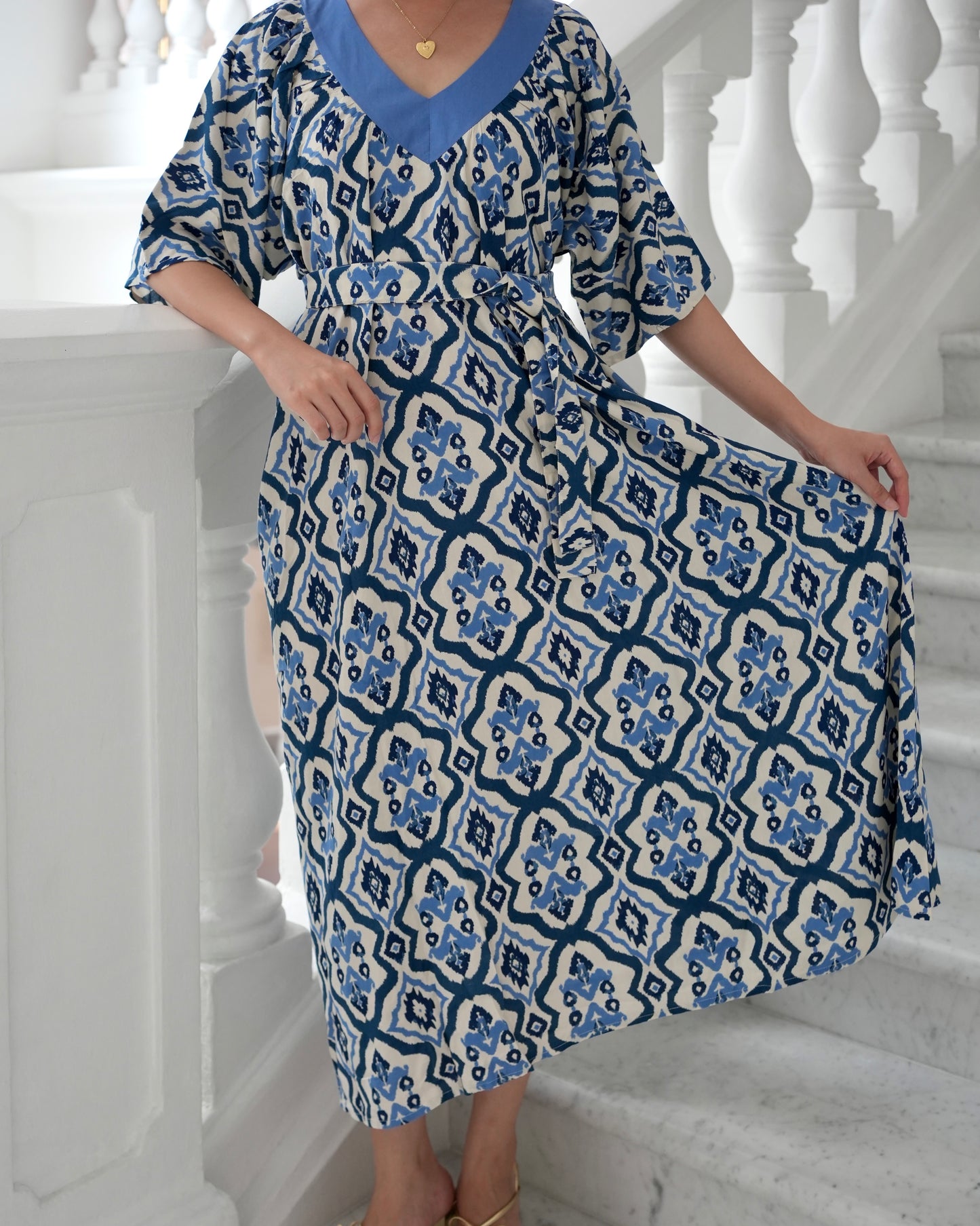 Camille Dress - Tribal Blue
