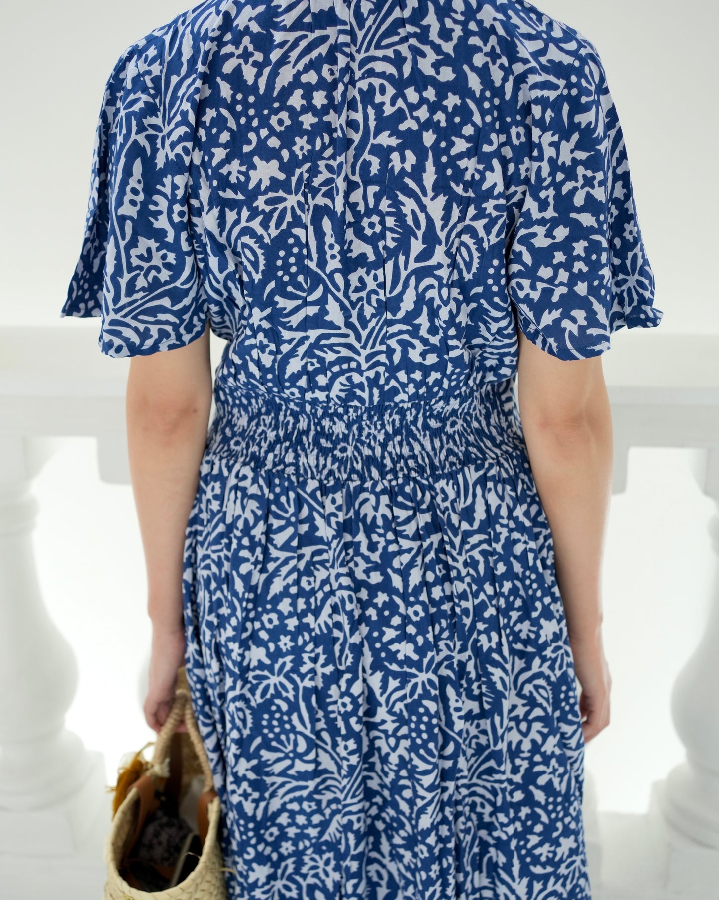 Galia Flutter Sleeve Dress - Spring Blue