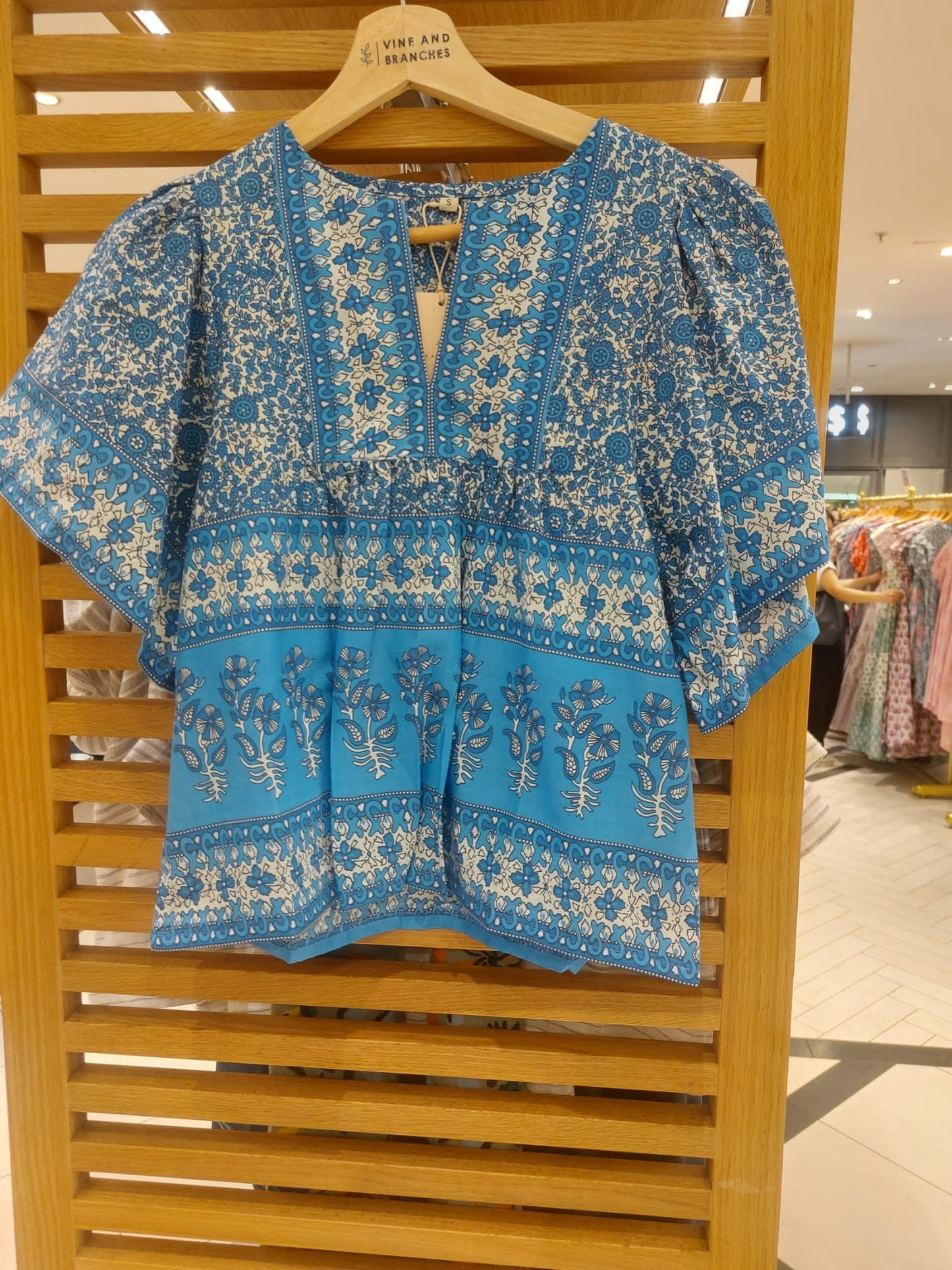 Amina Cotton Top | Blue Bloom