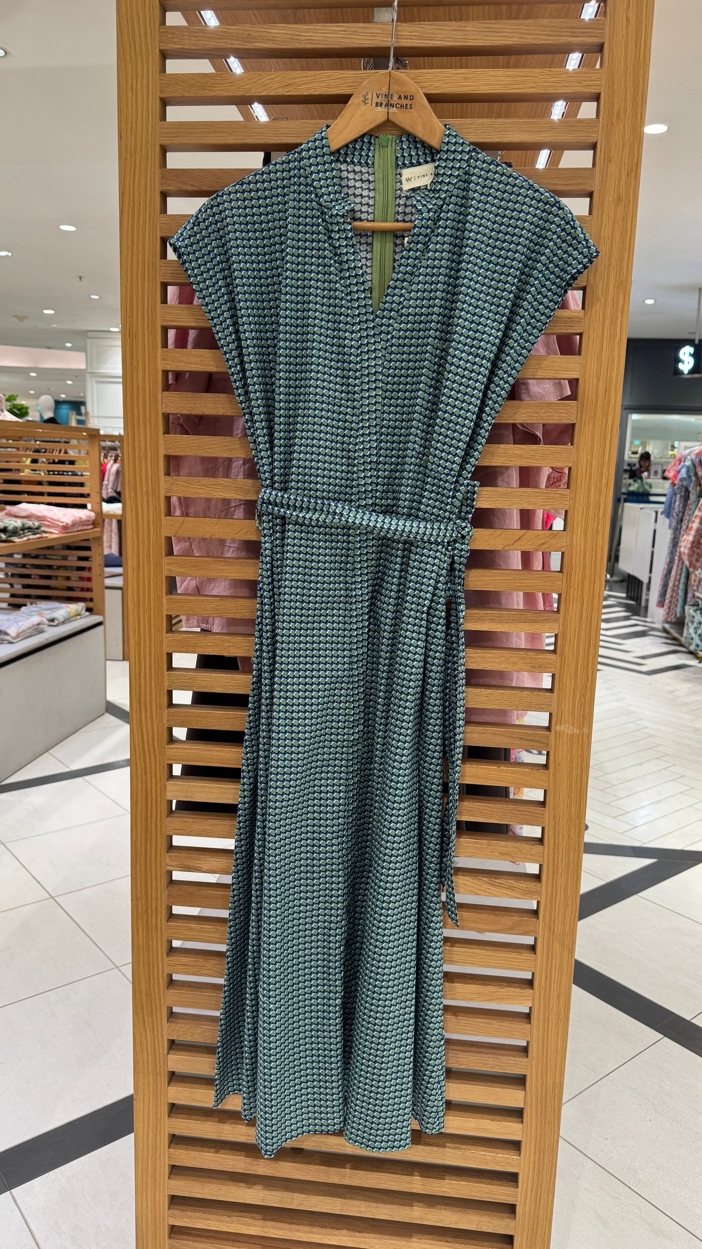 Kiara Cotton Dress | Retro Green
