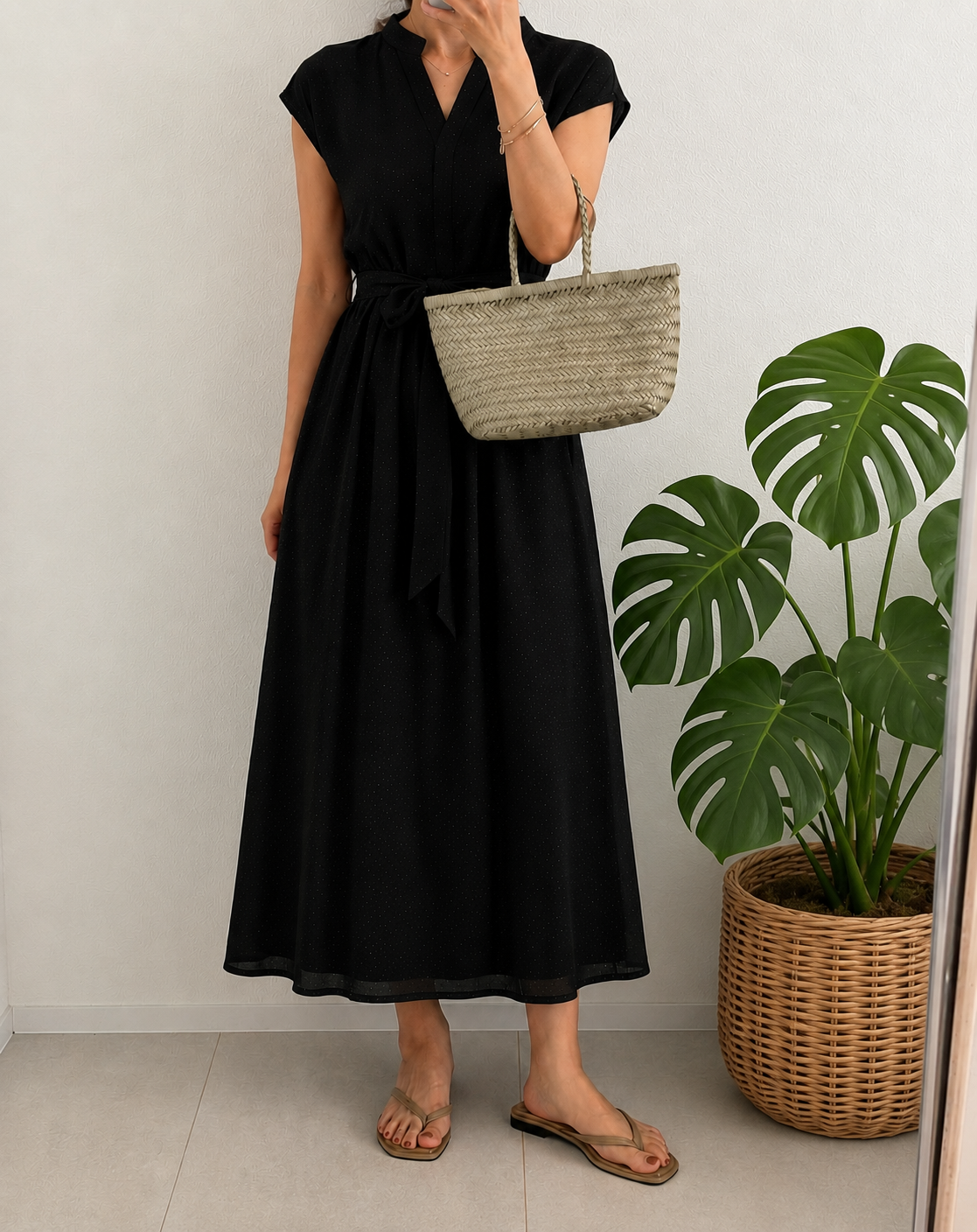 Kiara Lurex Cotton Dress | Black Bronze Lurex