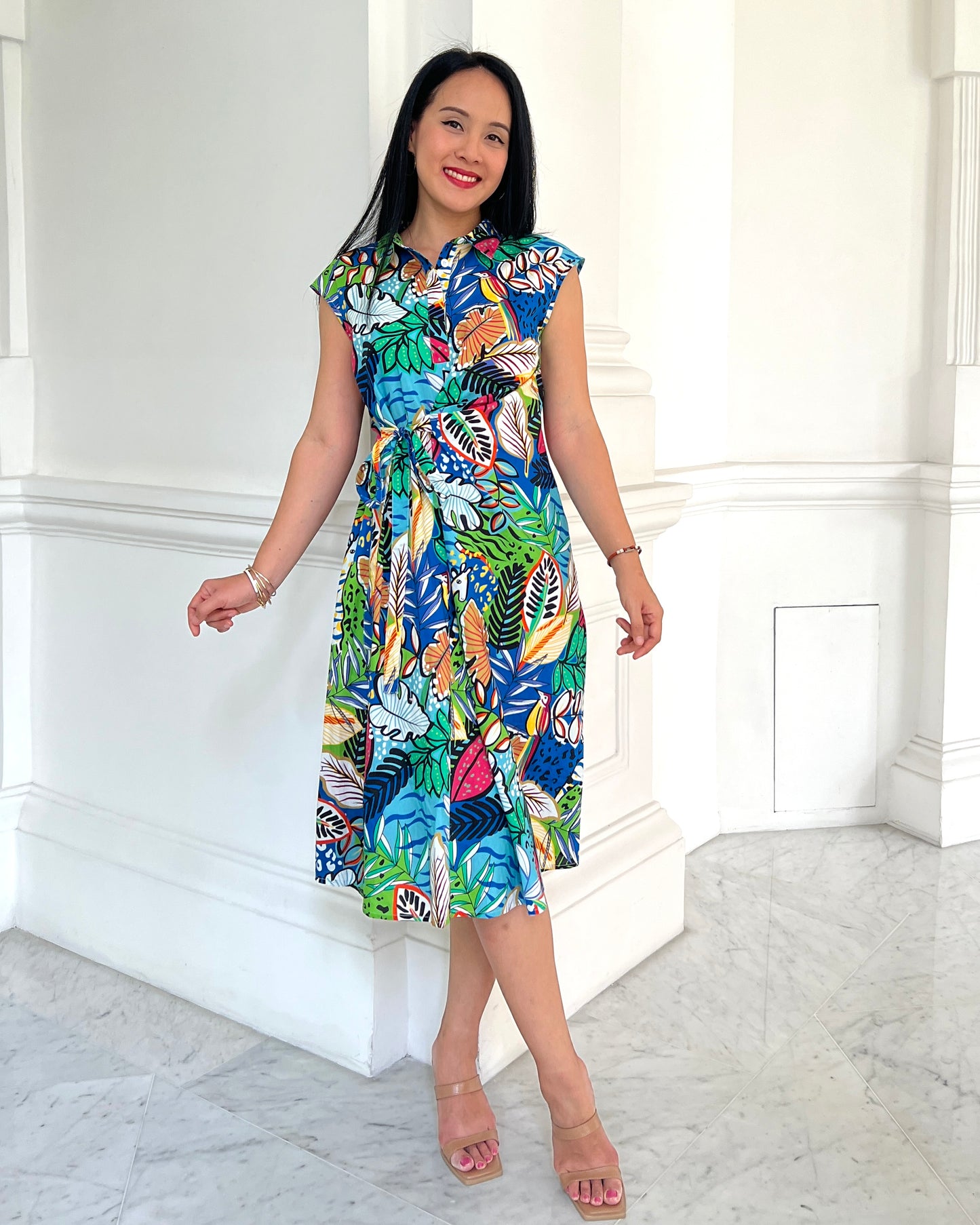 Alida Shirt Dress - Azure Blue