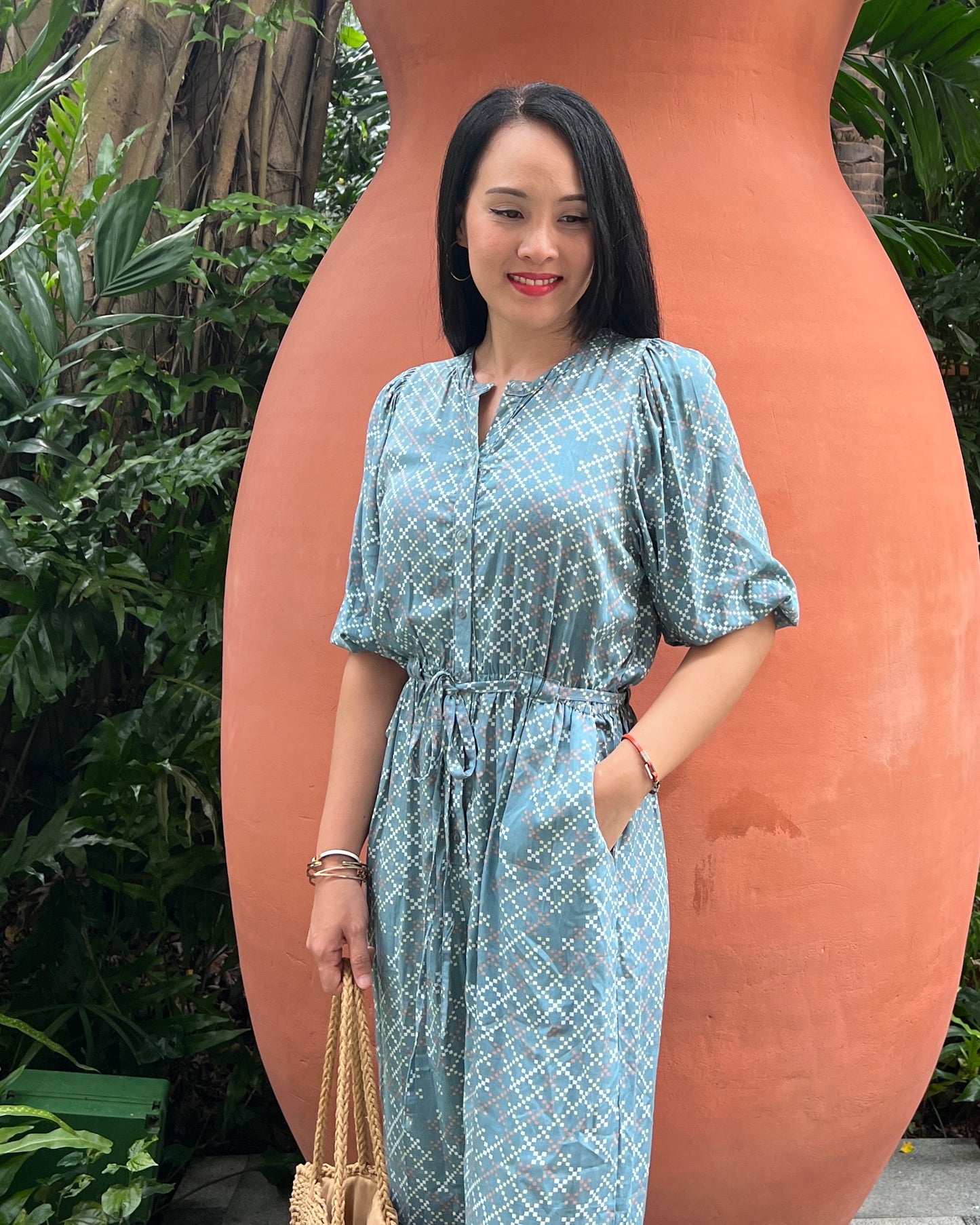 Tami Jumpsuit - Cyber Grey Blue