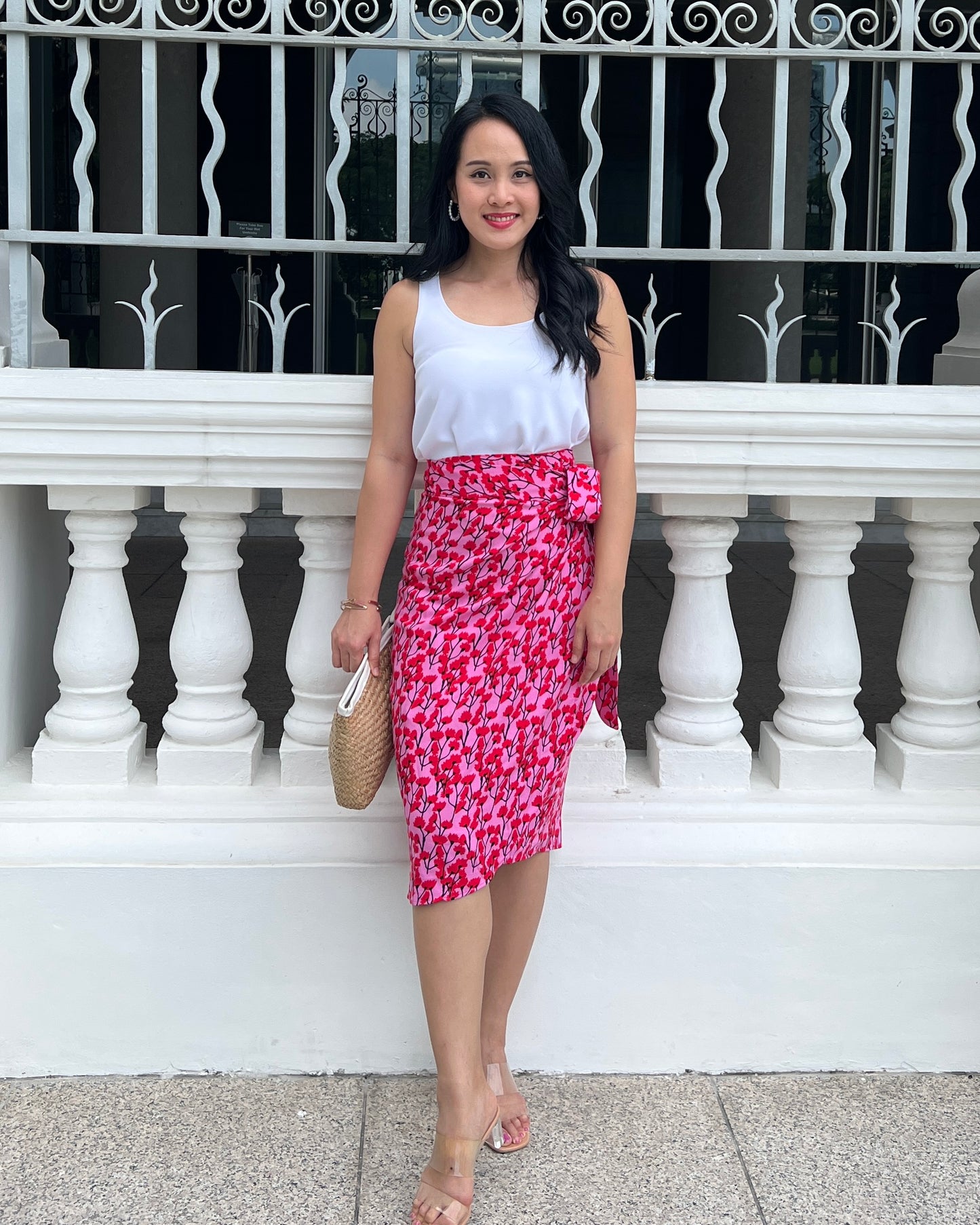 Naomi Wrap Skirt - Scarlet Bloom