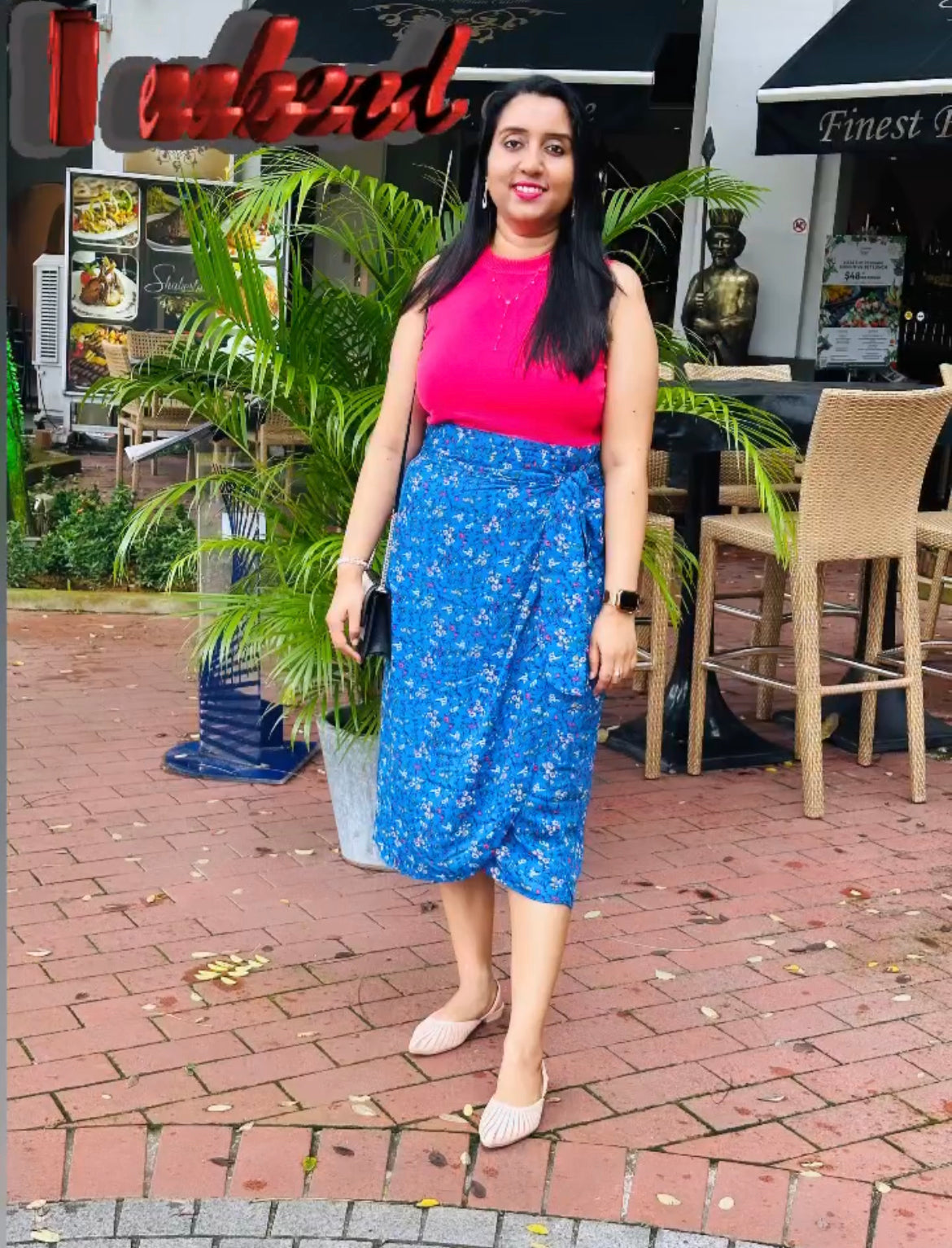 {PRE-ORDER} Jainee Plus Size Wrap Skirt - Batik Pink Green