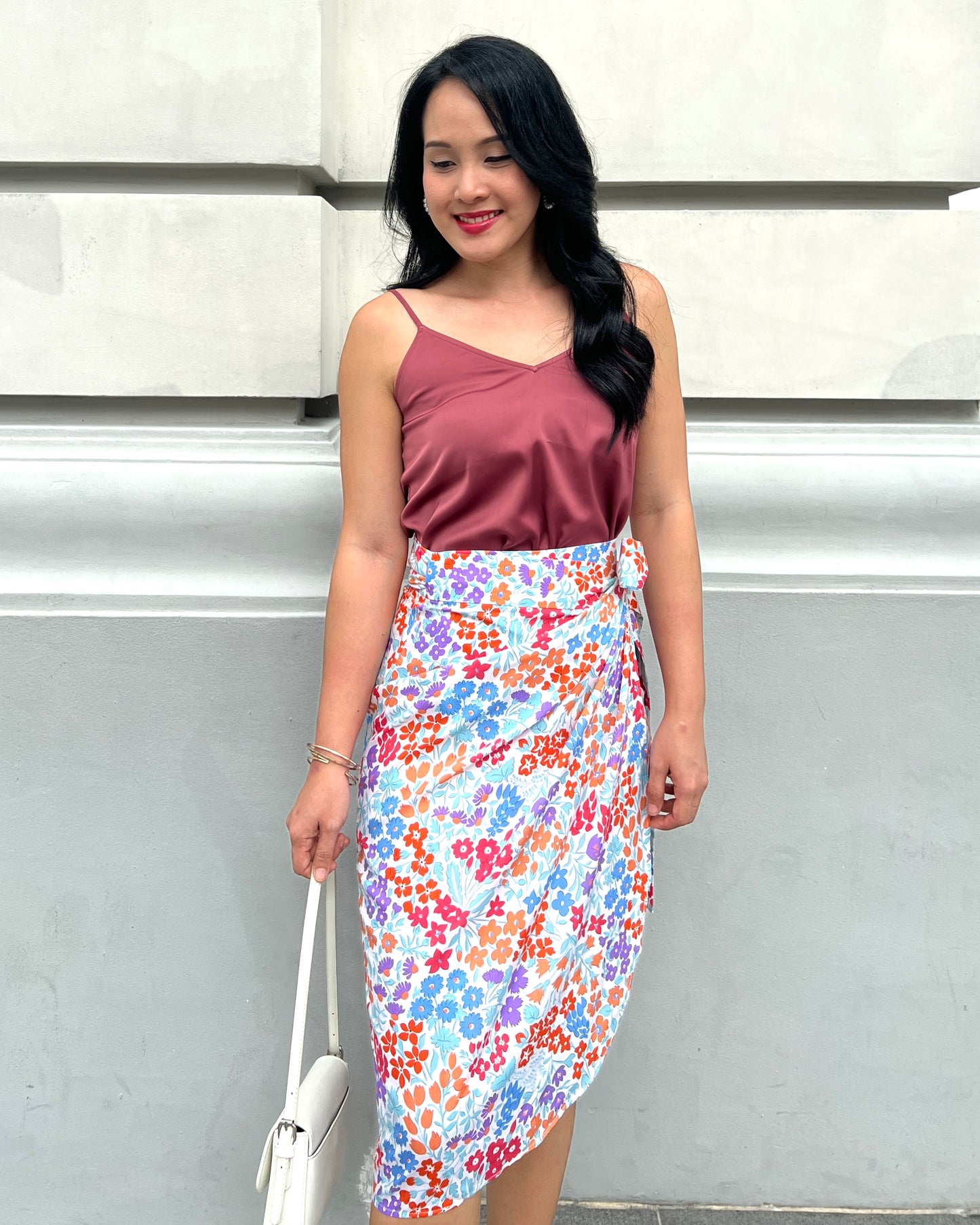 Naomi Wrap Skirt - Snowy Bloom