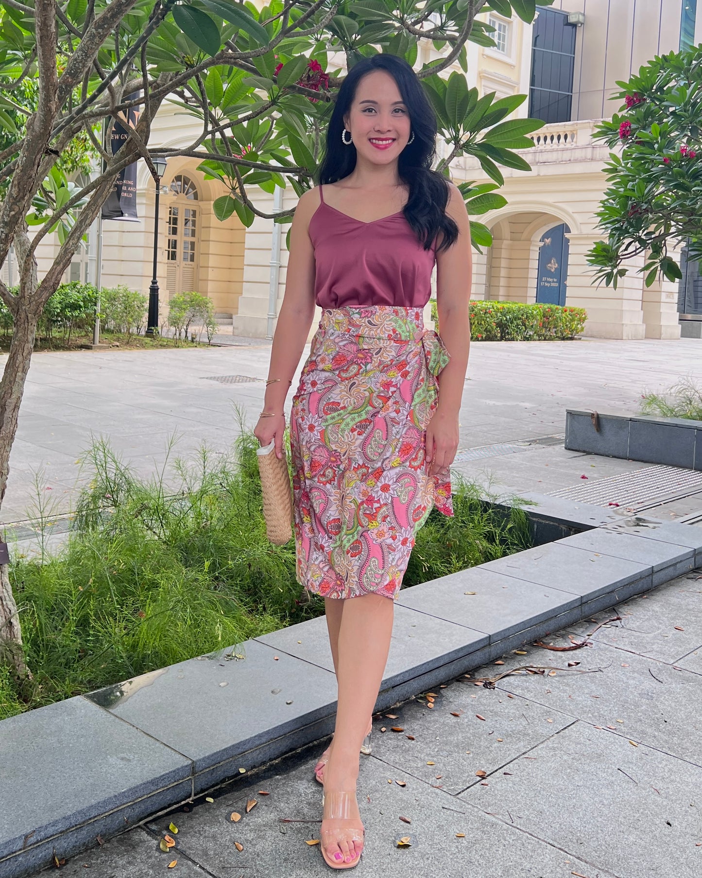 Naomi Wrap Skirt - Blush Paisley
