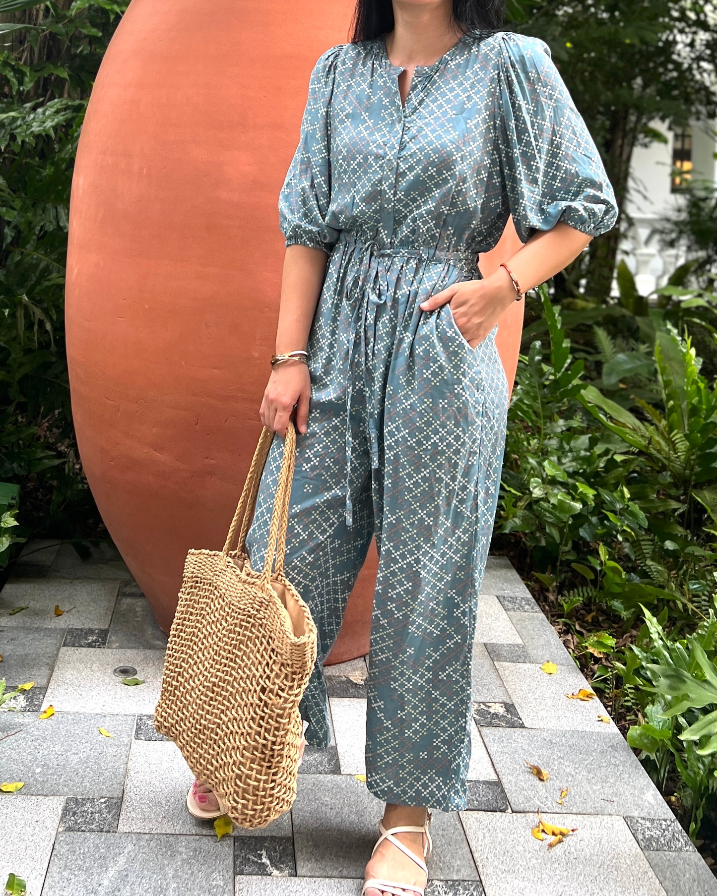 Tami Jumpsuit - Cyber Grey Blue