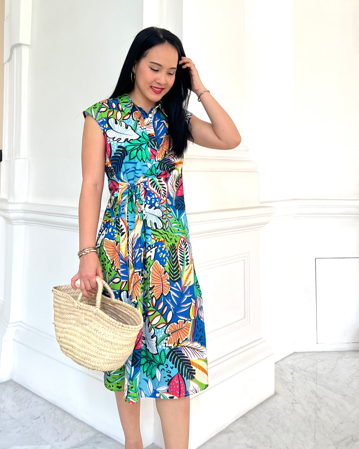 Alida Shirt Dress - Azure Blue
