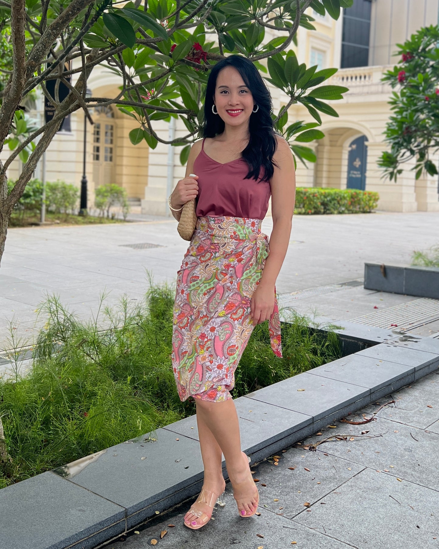 Naomi Wrap Skirt - Blush Paisley