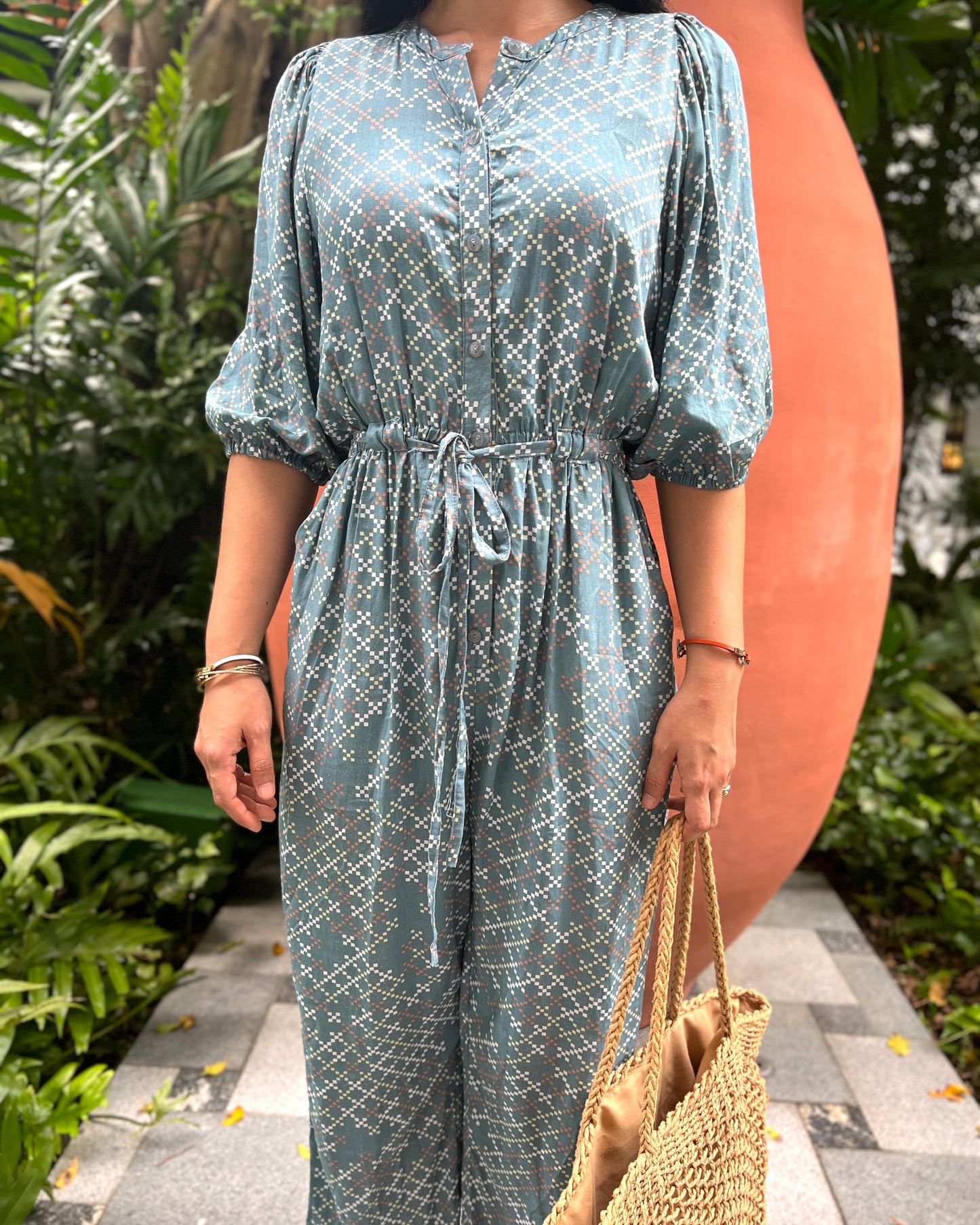 Tami Jumpsuit - Cyber Grey Blue