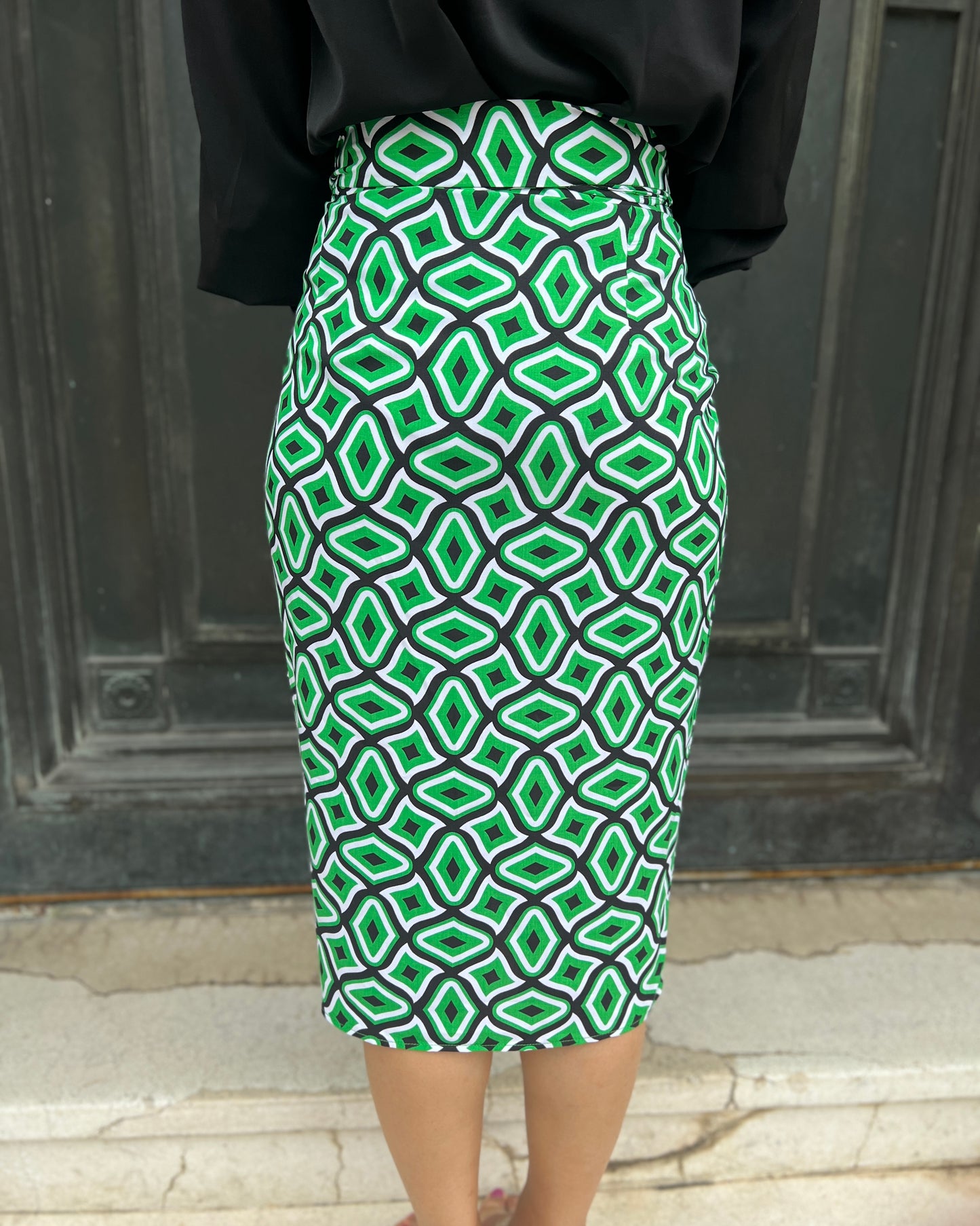 Naomi Wrap Skirt - Emerald Matrix