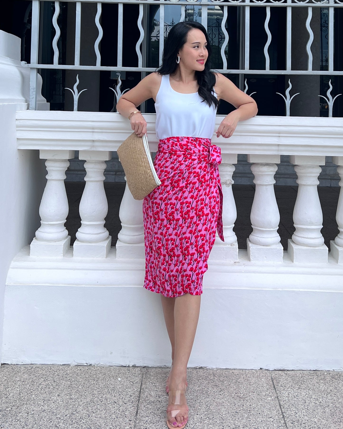 Naomi Wrap Skirt - Scarlet Bloom