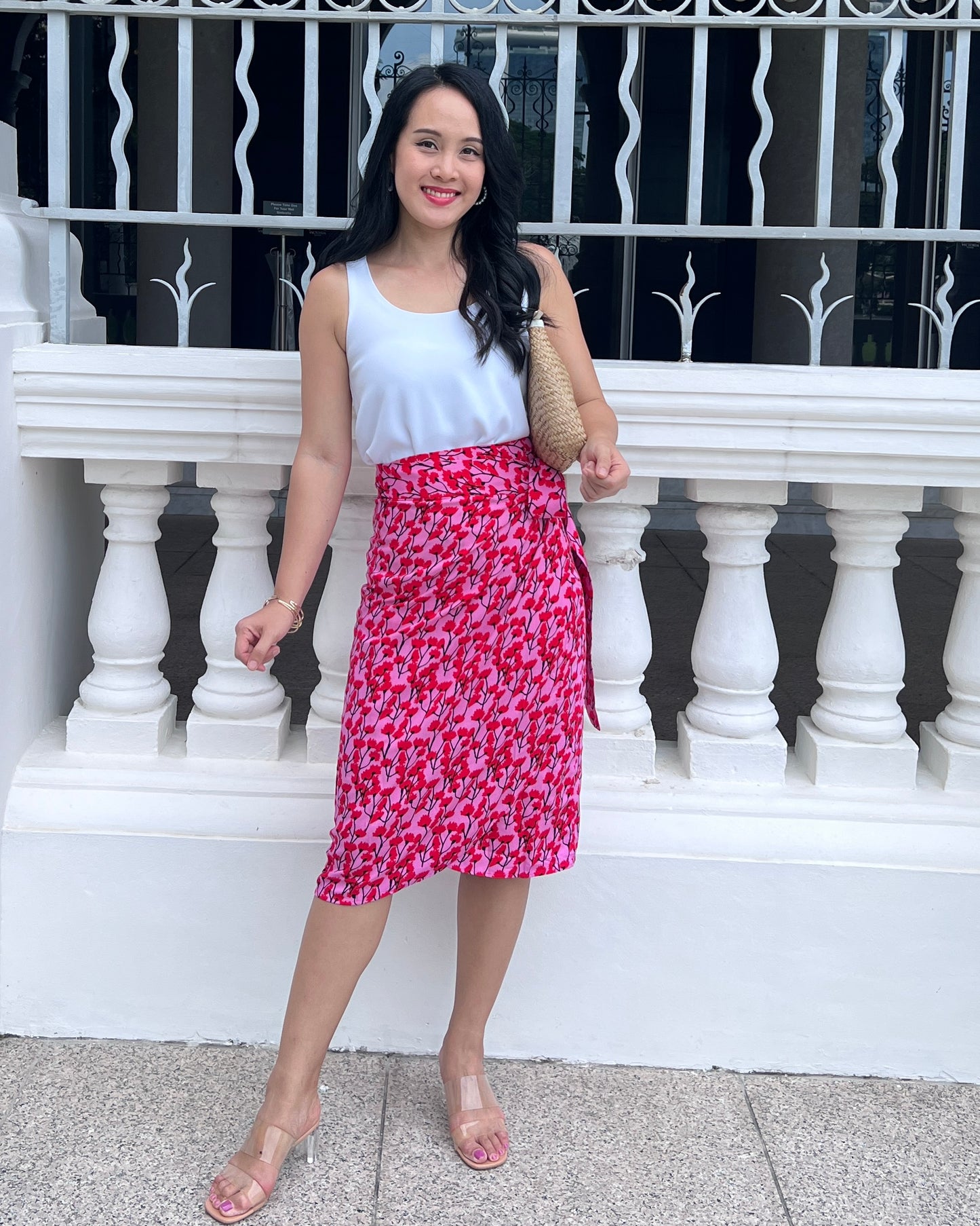 Naomi Wrap Skirt - Scarlet Bloom