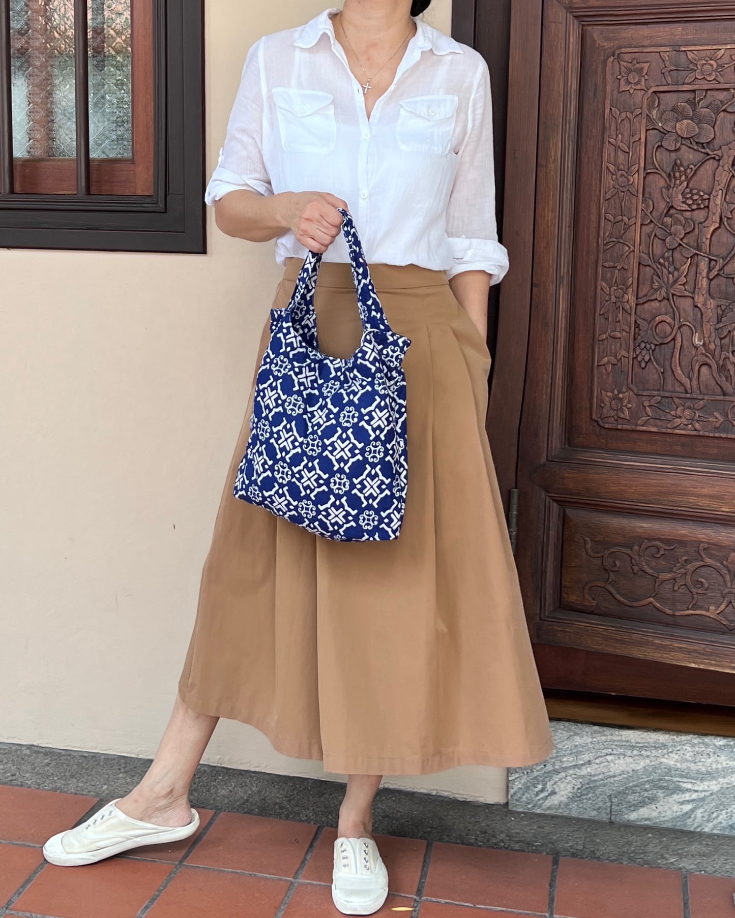 Peace Cotton Batik Bag - Tribal Blue