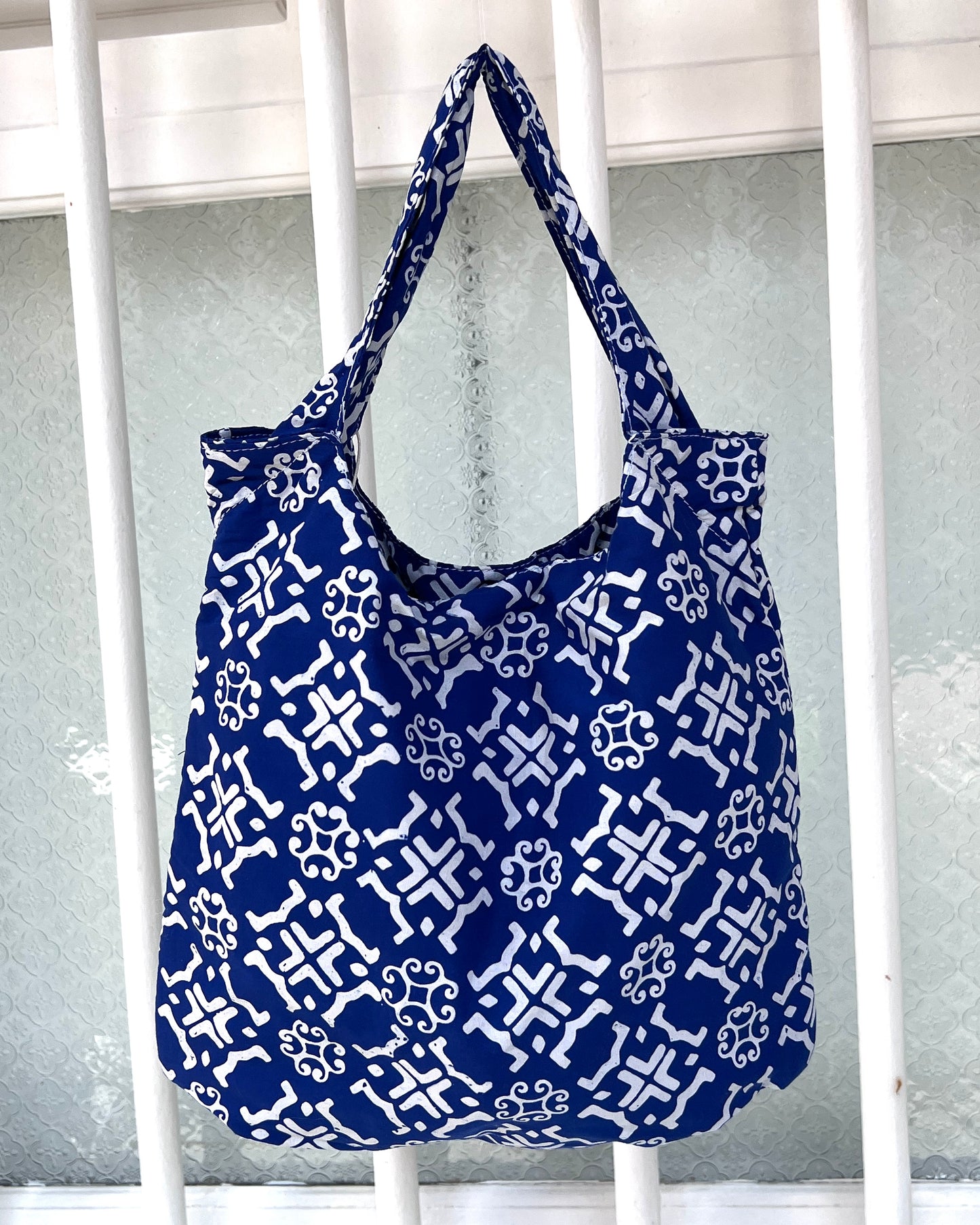 Peace Cotton Batik Bag - Tribal Blue