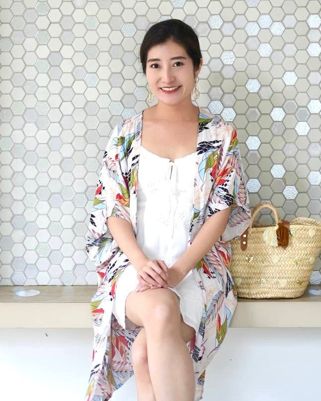 Blake Long Kimono - Beige Bloom