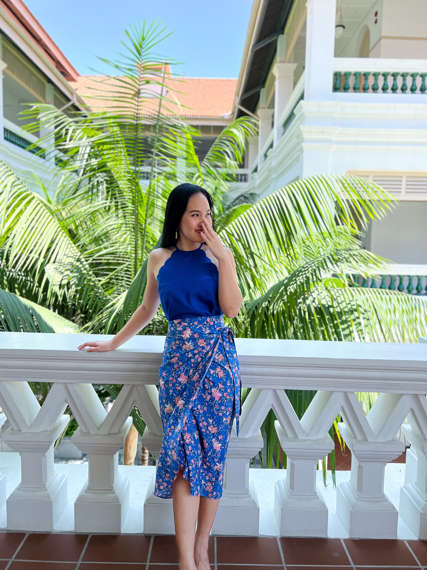Ruth Wrap Skirt In Dainty Blue