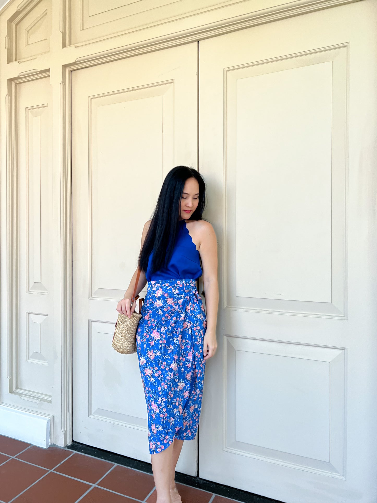 Ruth Wrap Skirt In Dainty Blue